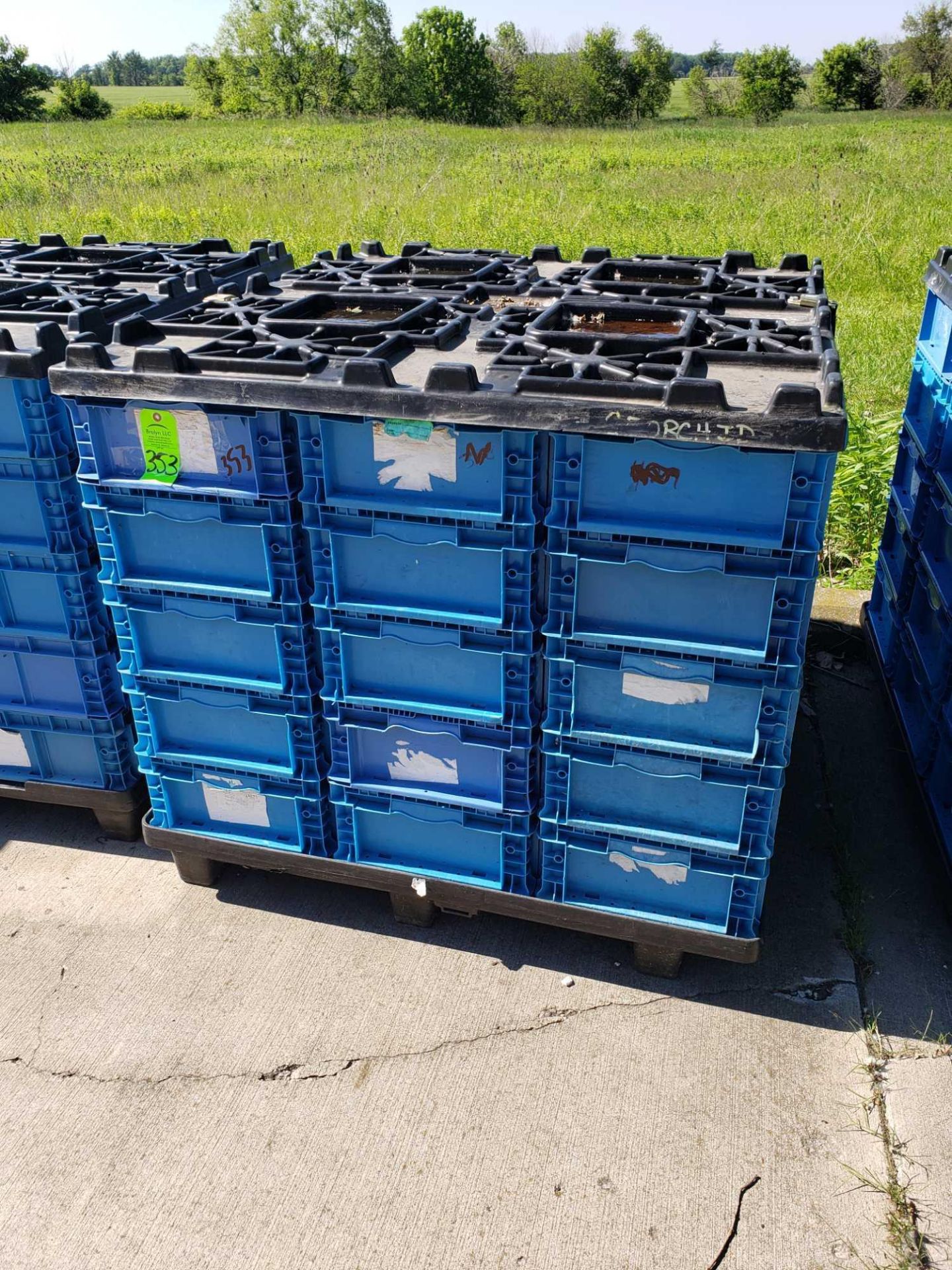 Qty 30 - plastic bins. 24" x 15" x 7" with pallet