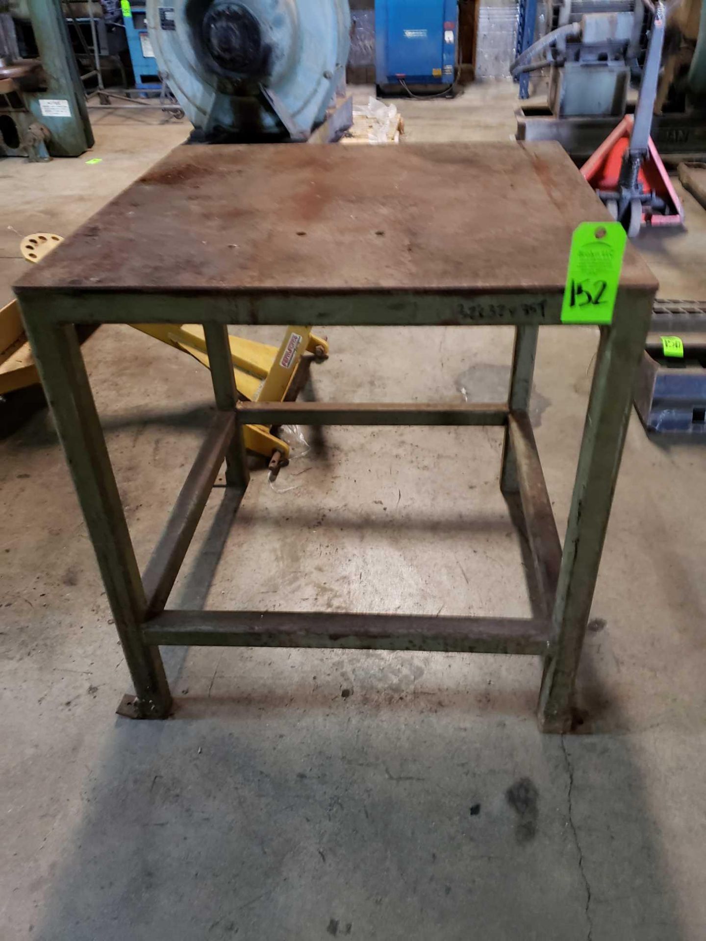 Heavy duty steel table. 32"x32"x35"tall. Good for light duty welding.