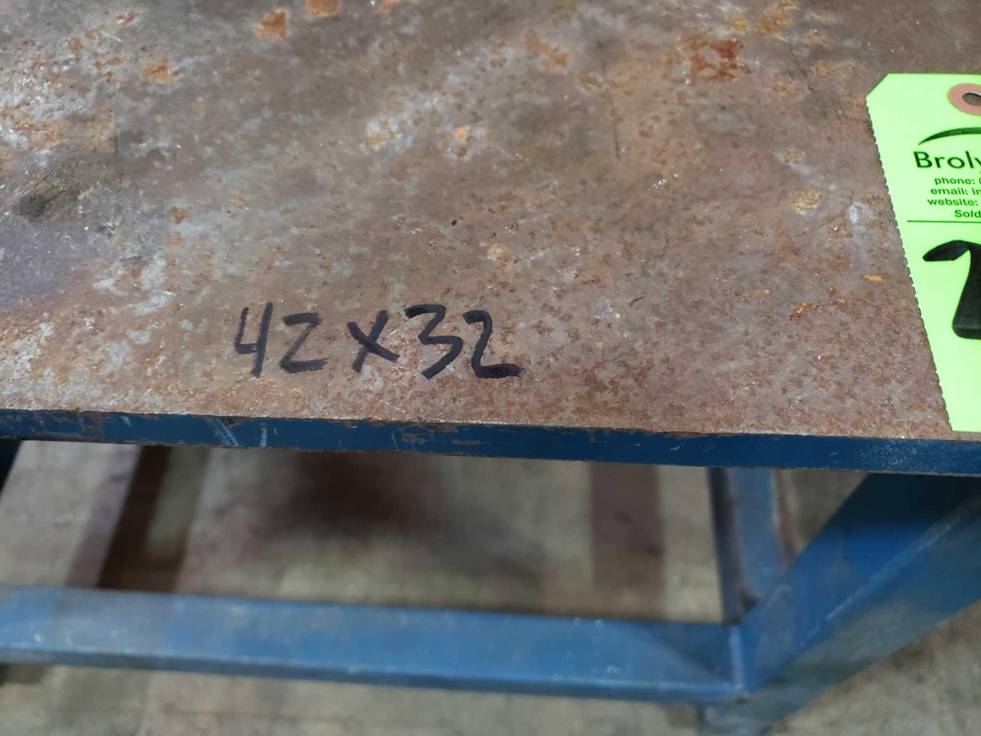 Heavy duty welding table 42" x 32" with Columbian vise included. - Image 3 of 4