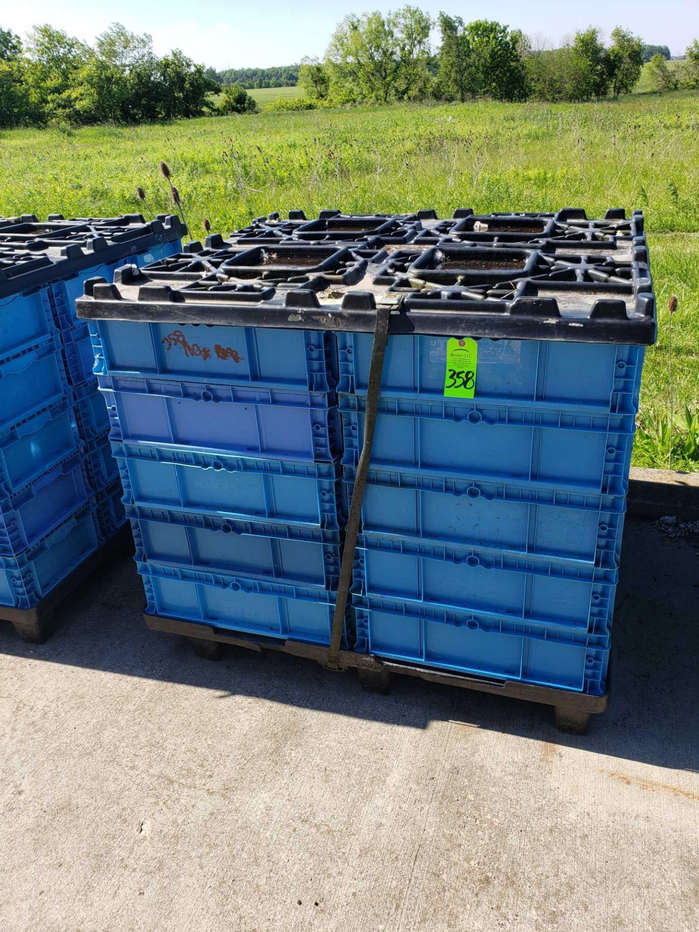 Qty 30 - plastic bins. 24" x 15" x 7" with pallet