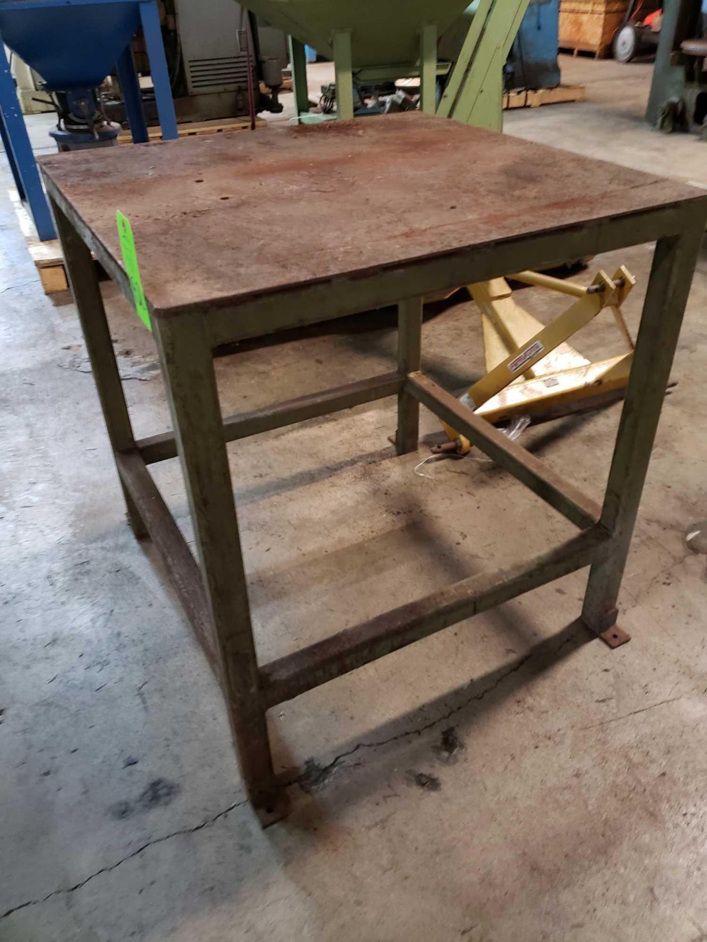 Heavy duty steel table. 32"x32"x35"tall. Good for light duty welding. - Image 2 of 3