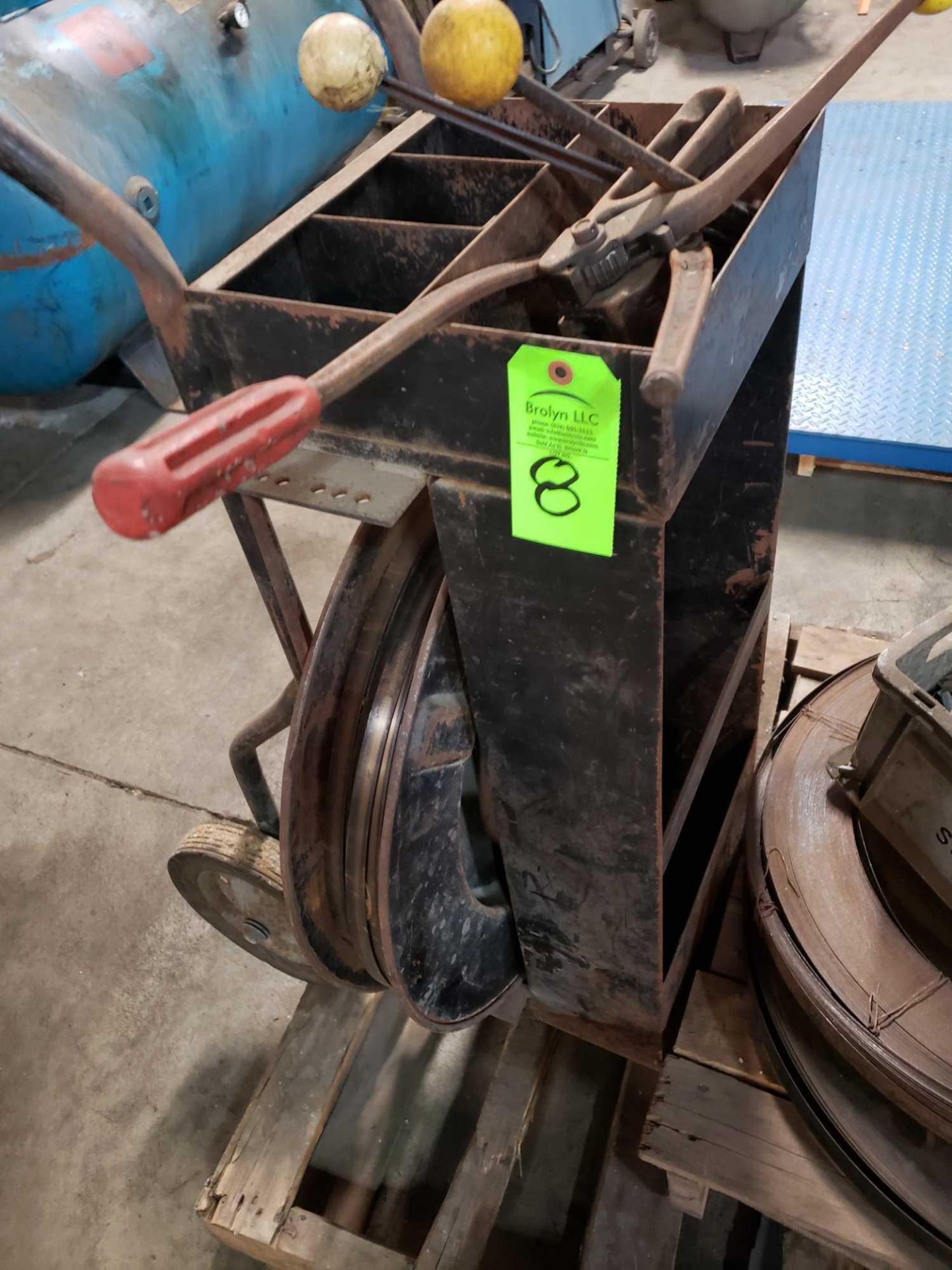 Steel banding cart with assorted tooling and extra consumables - Image 2 of 5