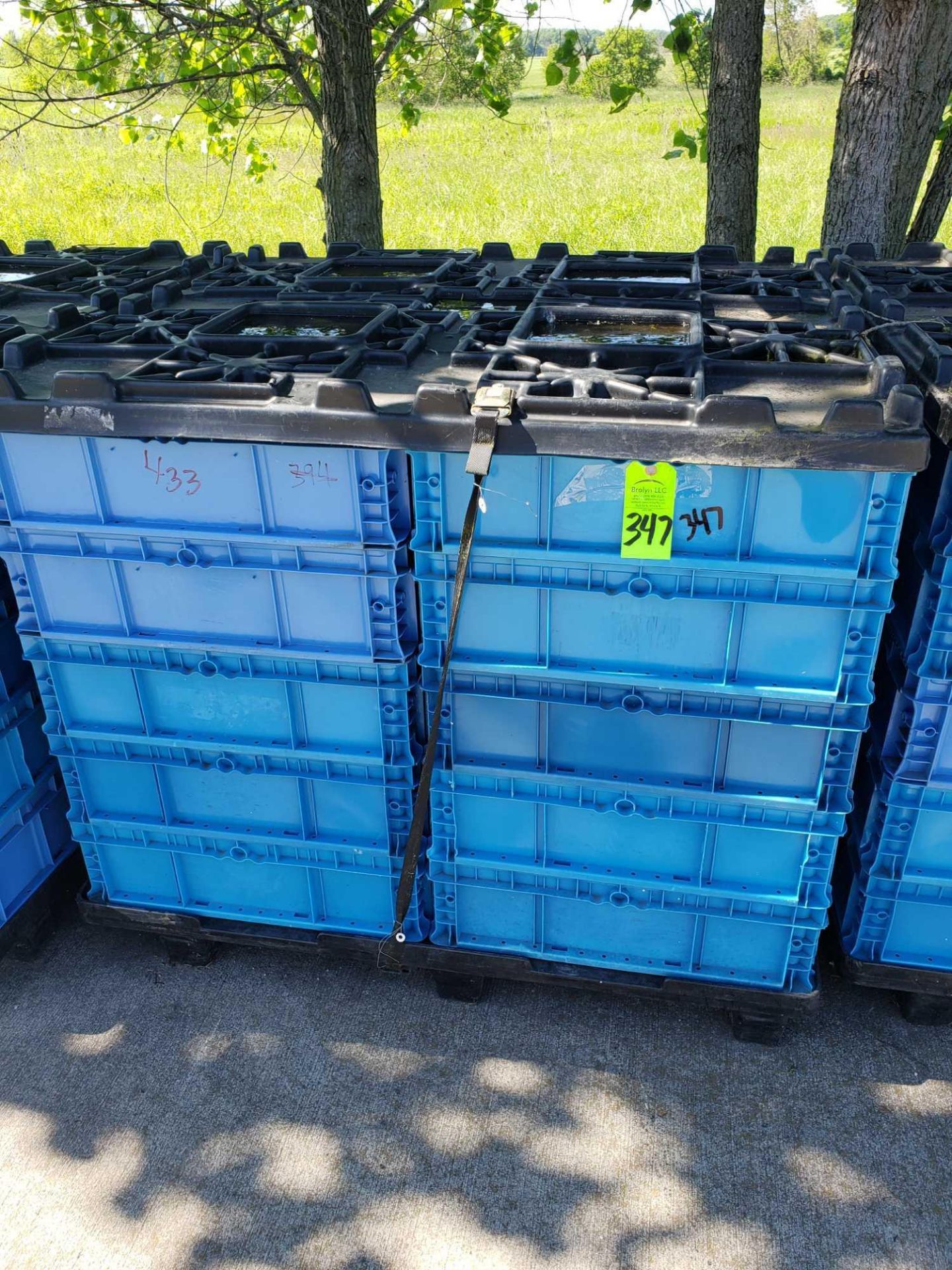 Qty 30 - plastic bins. 24" x 15" x 7" with pallet