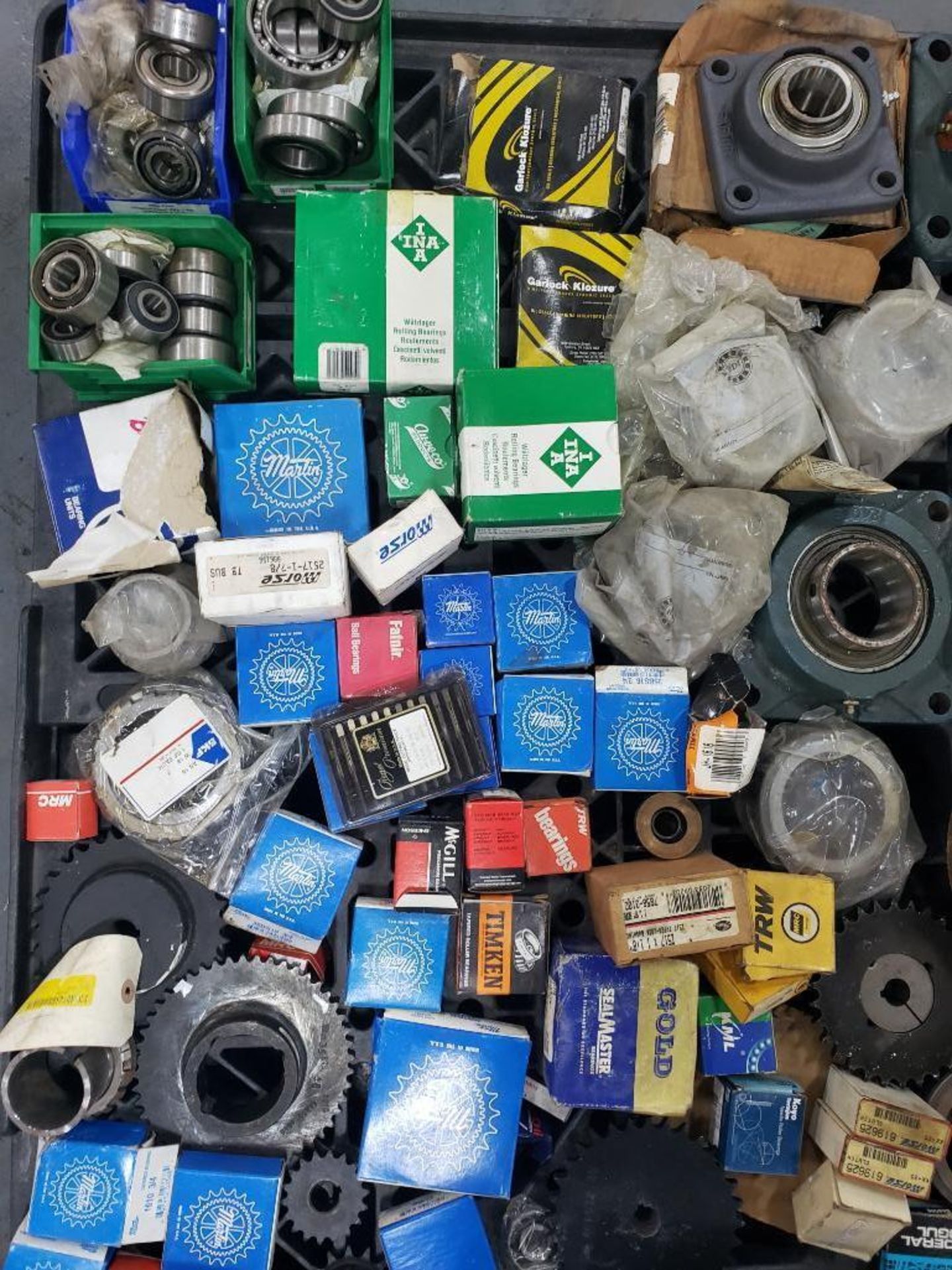 Pallet of assorted bearings and sprockets from various manufacturers. - Image 2 of 5