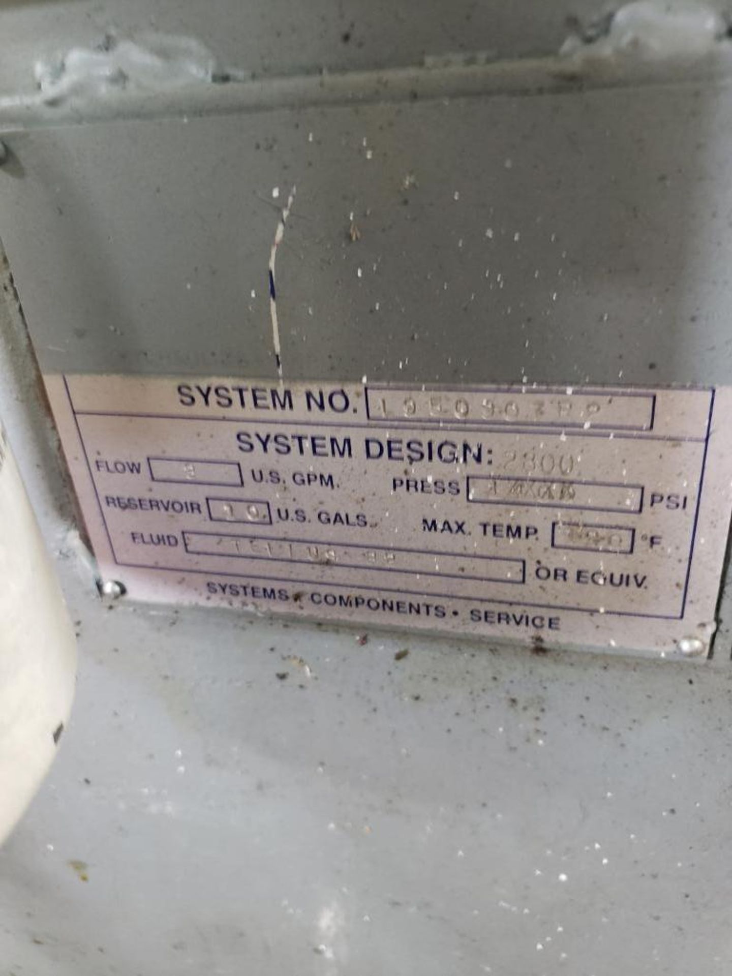 2800 psi, 3 gal/min, 10 gallon hydraulic power pack with heat exchanger. - Image 2 of 5