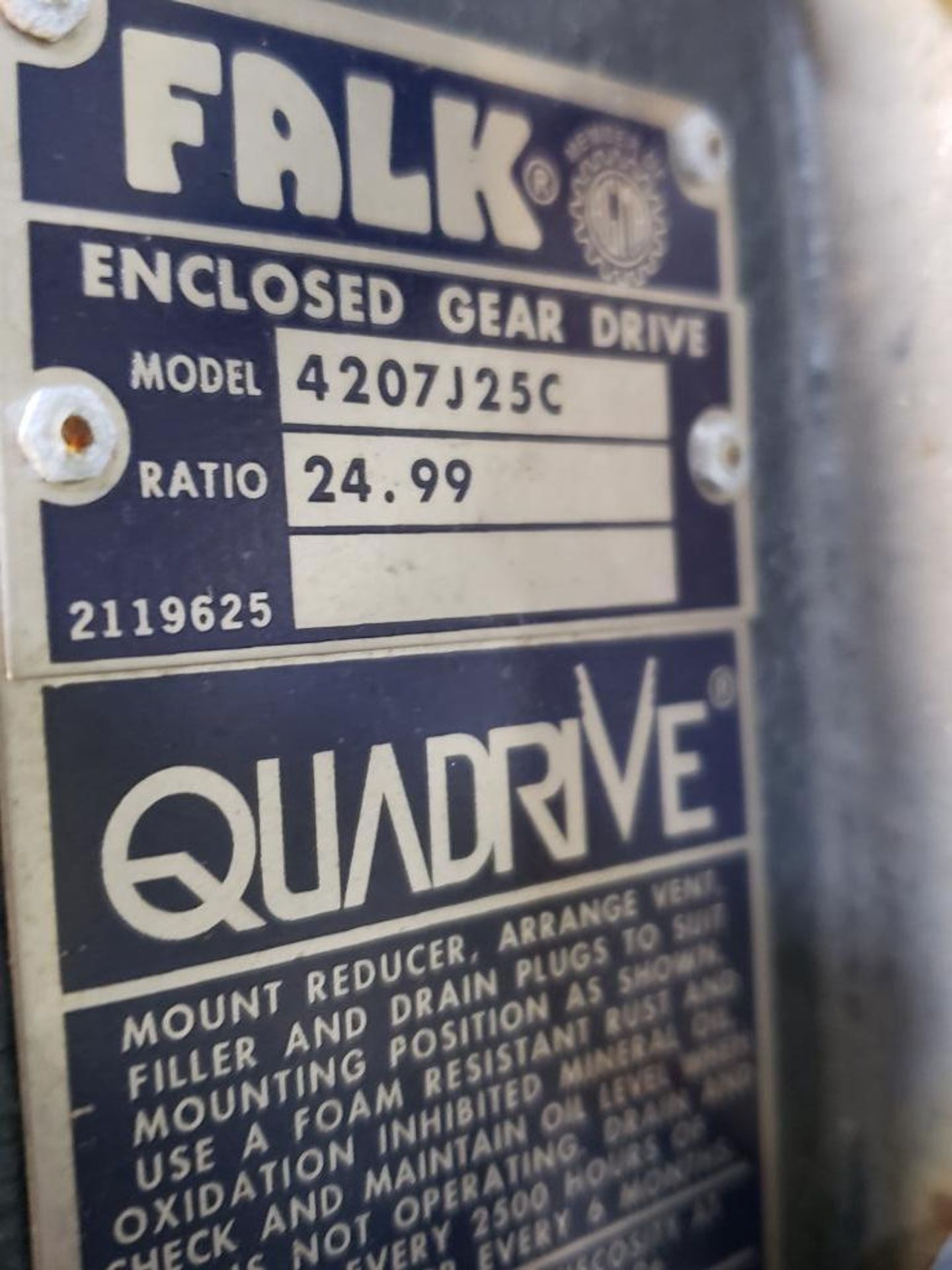 Falk Quadrive Gearbox model 4207J25C, ration 24.99. Unused with storage wear. - Image 2 of 2