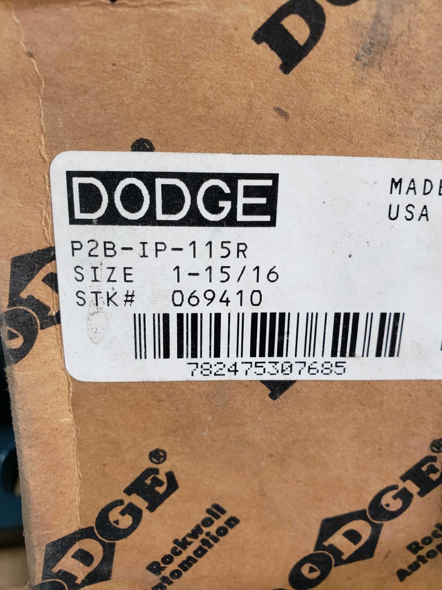 Dodge bearing part number P2B-IP-115R. New in box.