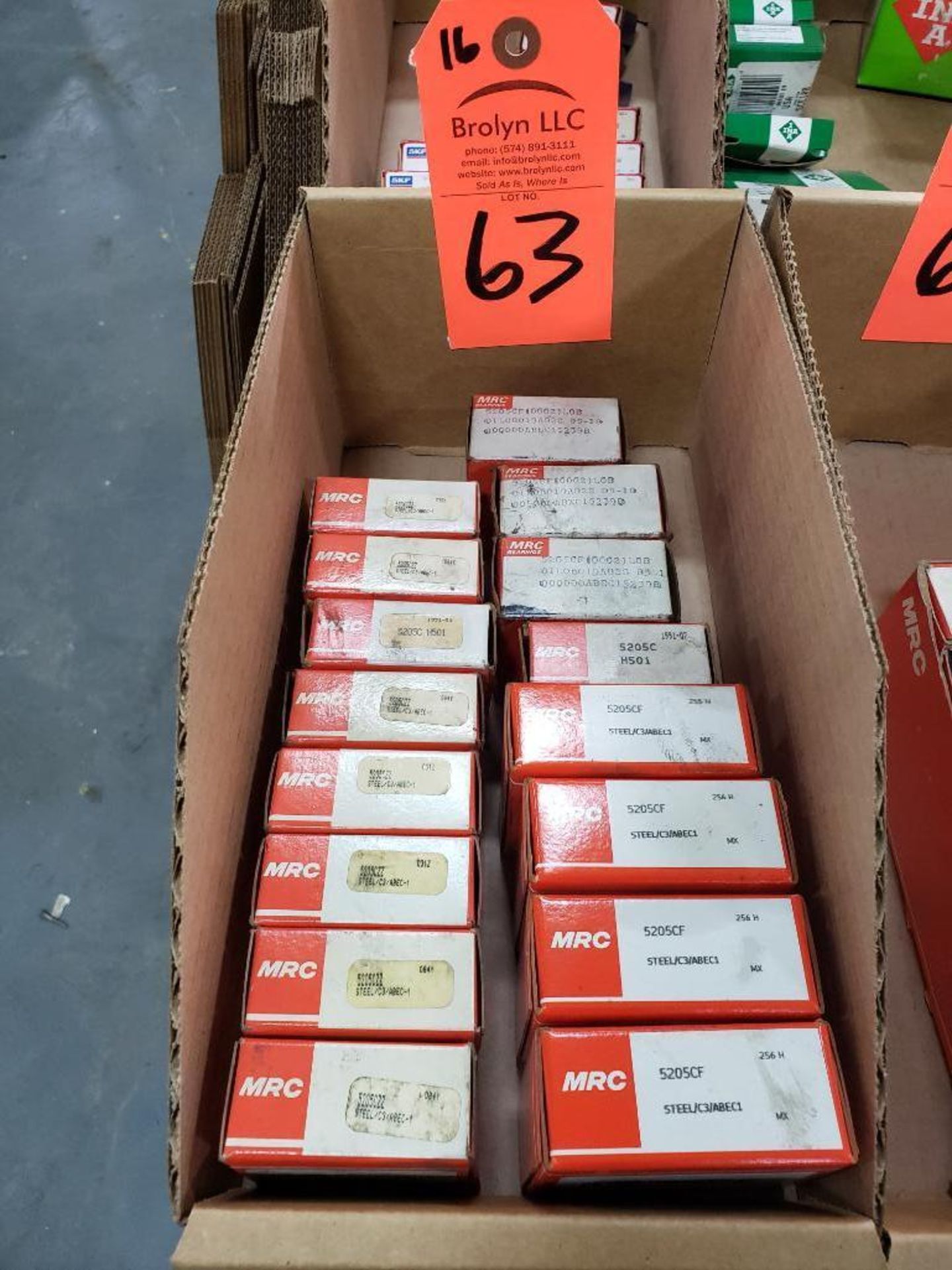 Qty 16 - MRC bearings assorted part numbers. New in boxes.