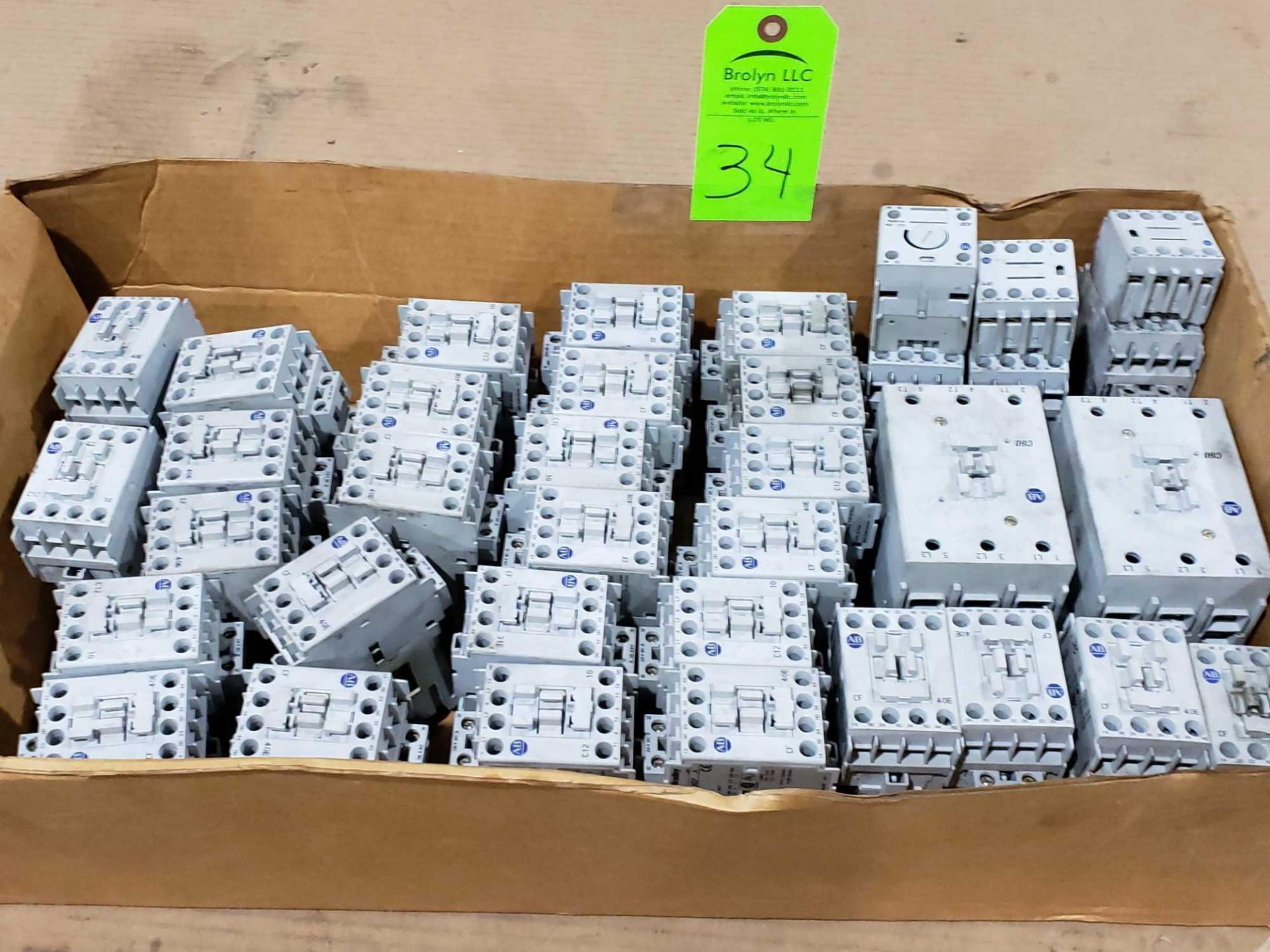 Large Qty of Allen Bradley Contactors in assorted sizes and part numbers.