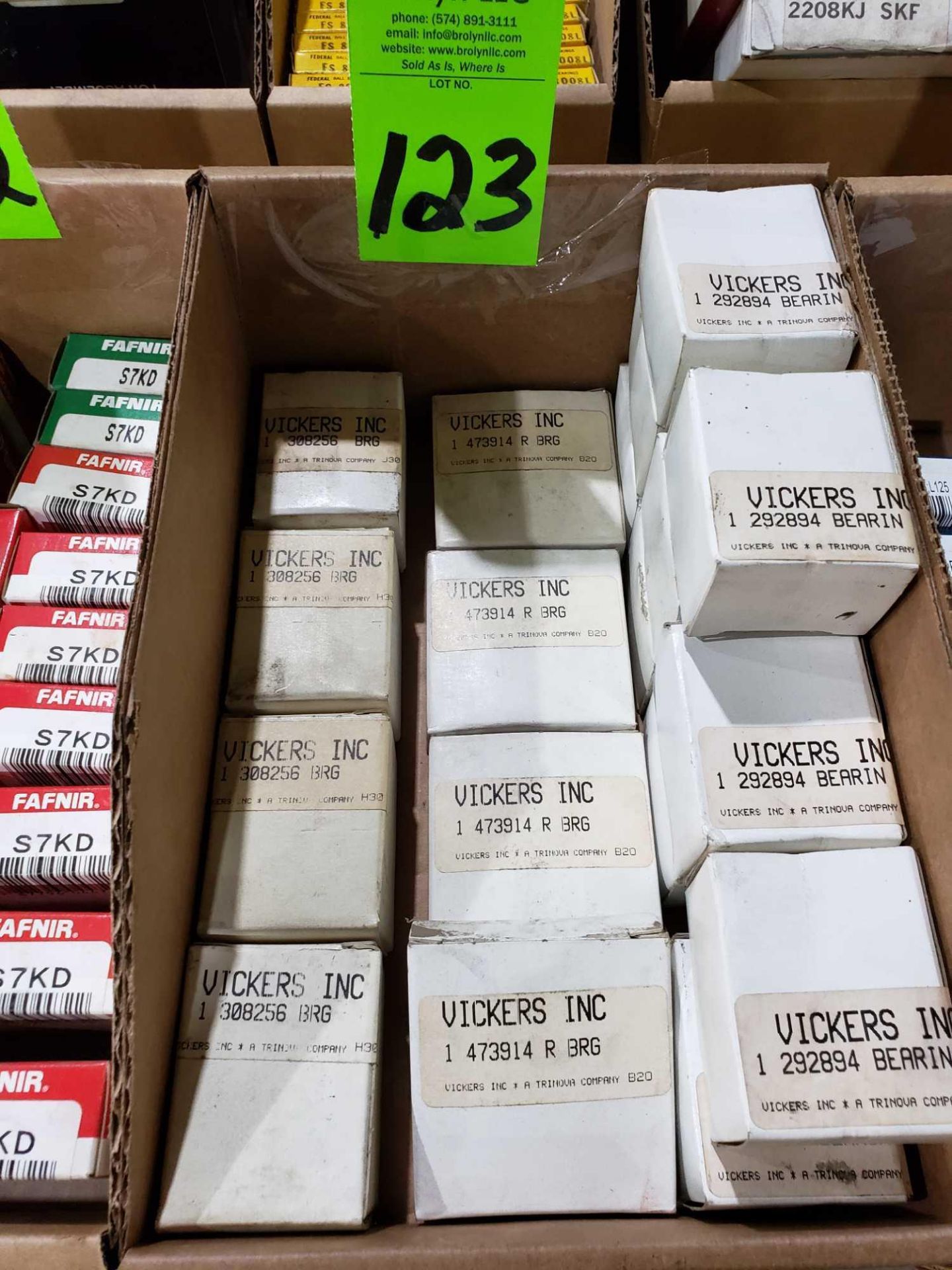 Qty 18- Vickers bearings, assorted part numbers. New in boxes as pictured.