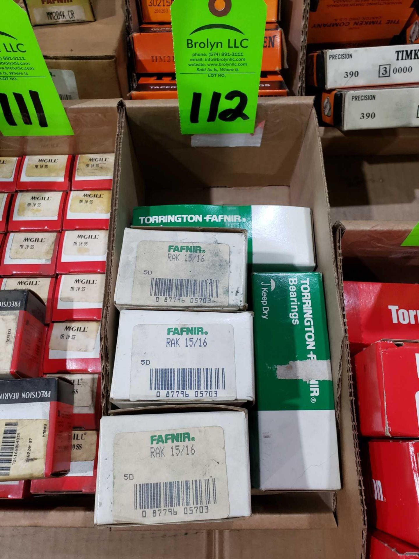Qty 5- Fafnir bearings, assorted part numbers. New in boxes as pictured.