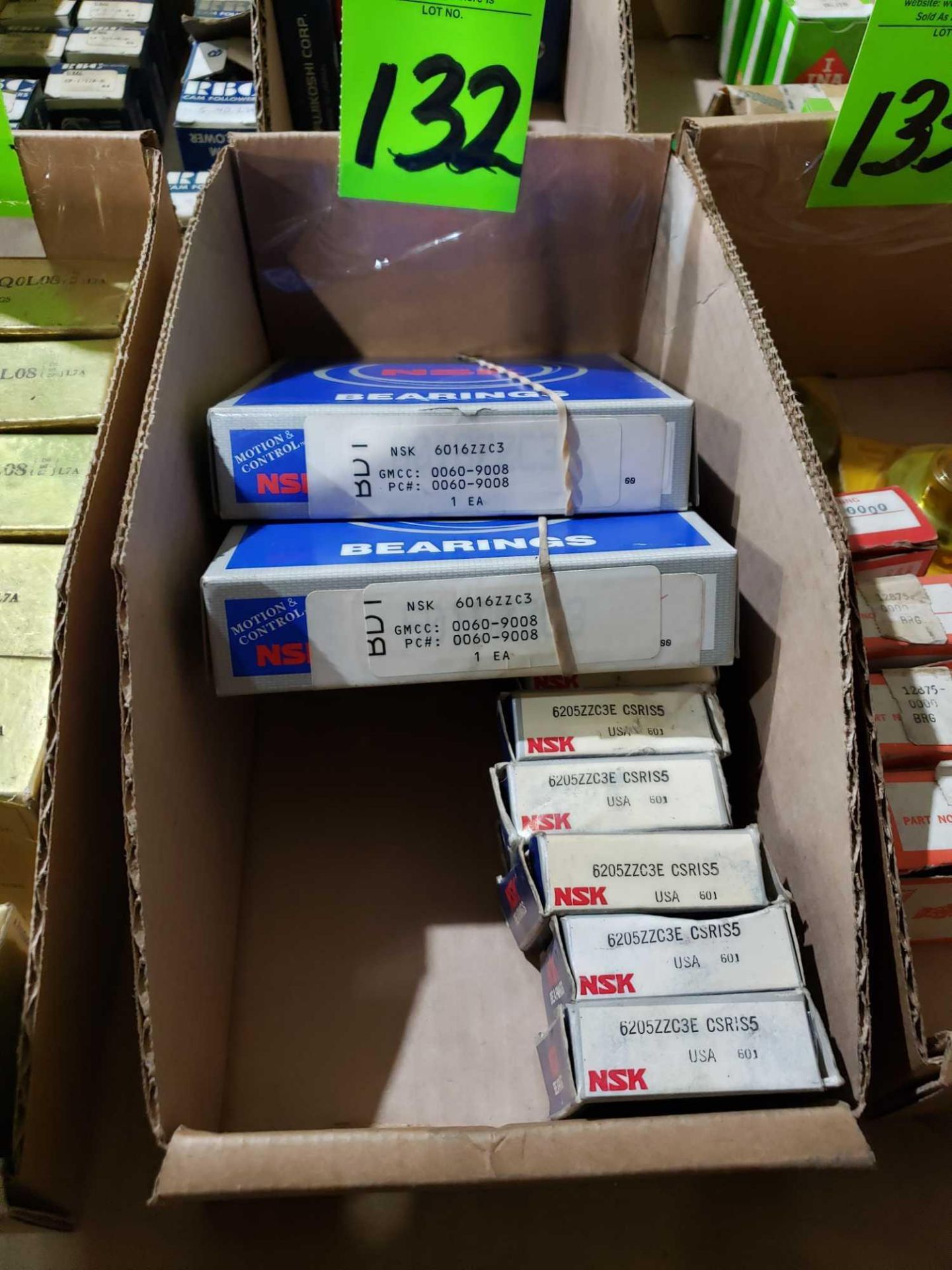 Qty 7- NSK bearings, assorted part numbers. New in boxes as pictured.