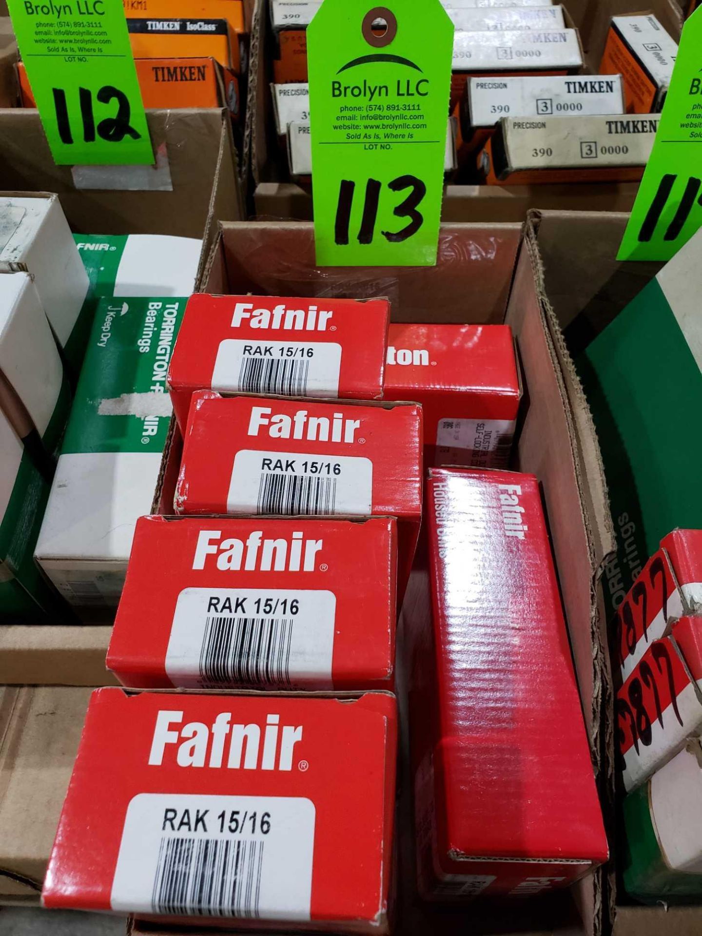 Qty 6- Fafnir bearings, assorted part numbers. New in boxes as pictured.