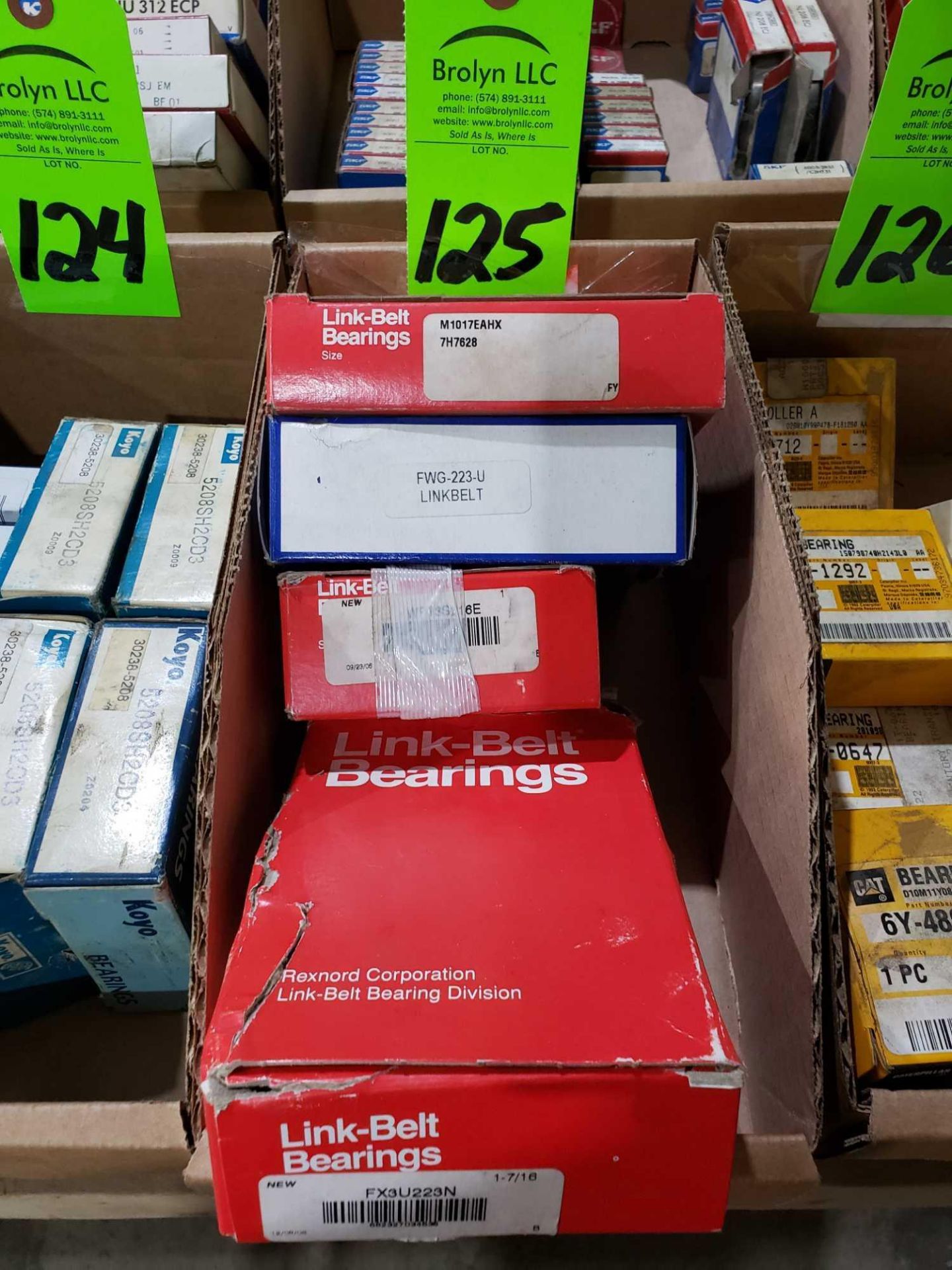 Qty 4- Link-Belt bearings, assorted part numbers. New in boxes as pictured.