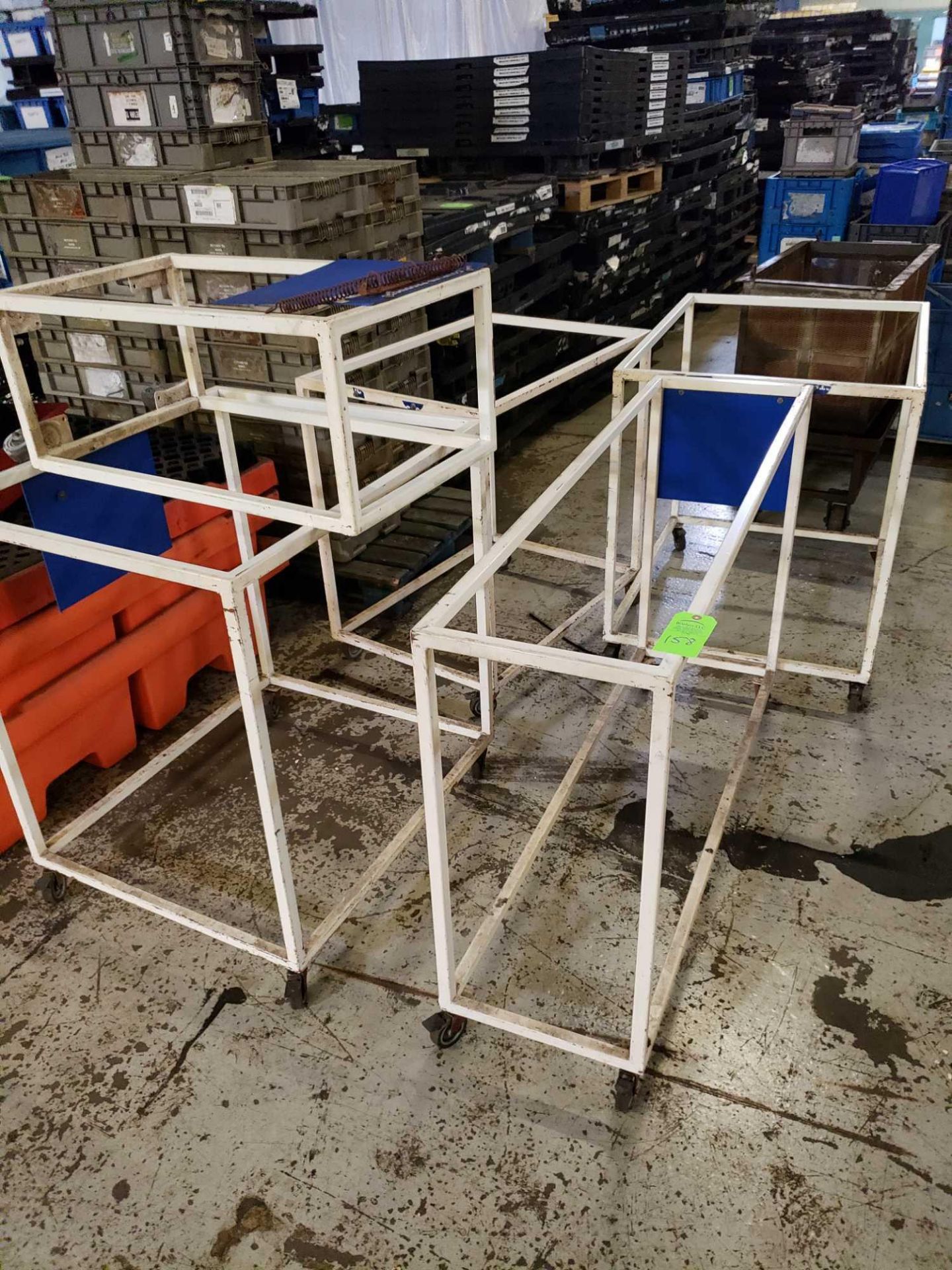 (5) white steel frame carts - Image 2 of 2
