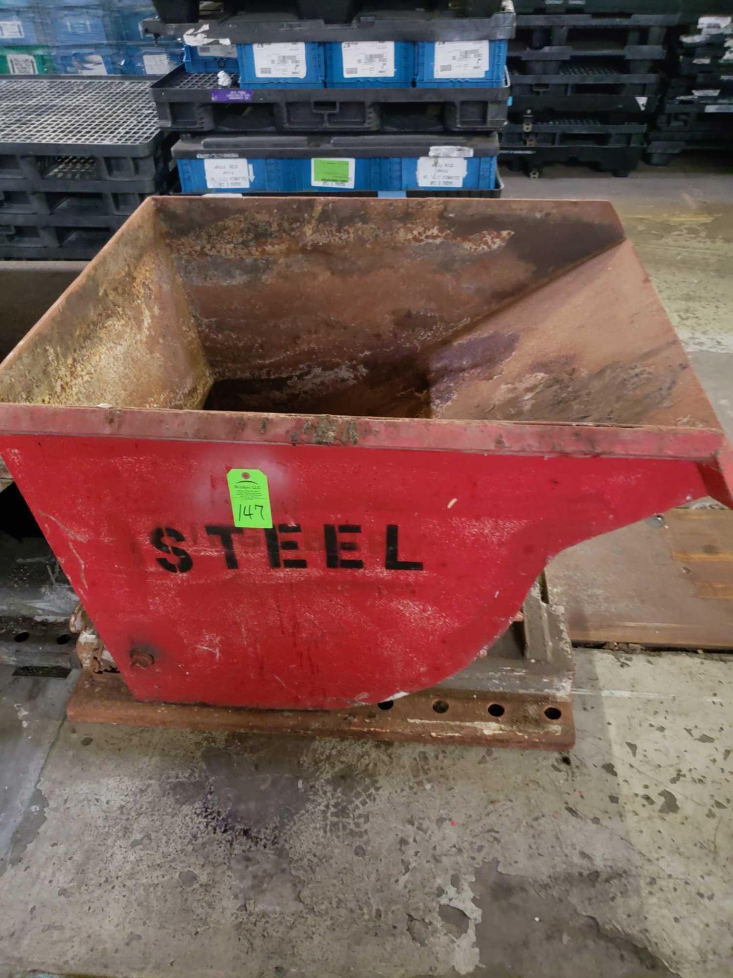 Steel self dumping hopper.