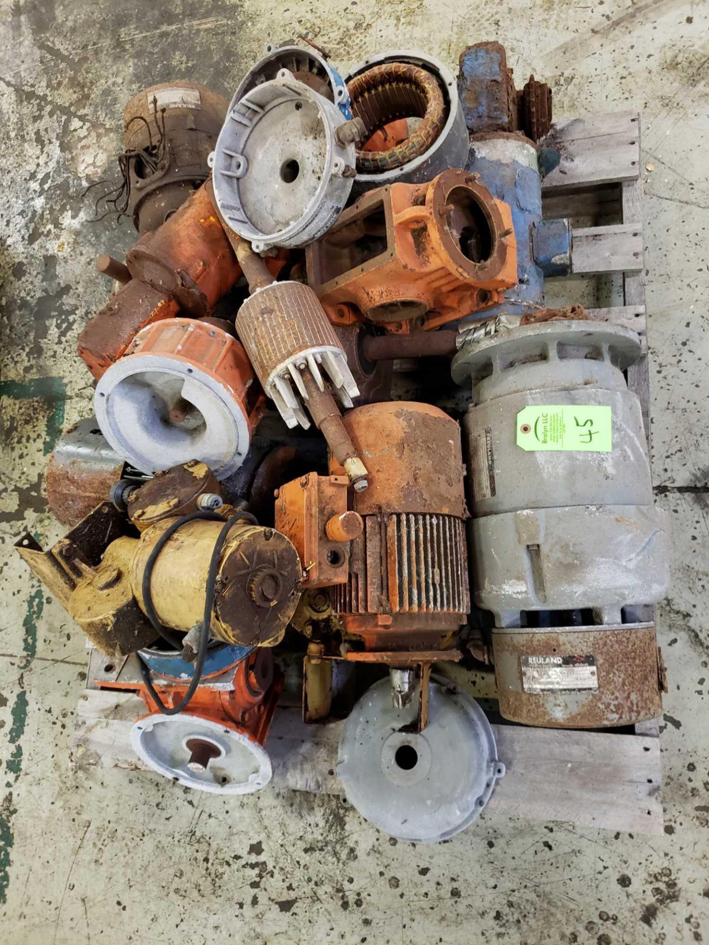 Pallet of scrap motors.