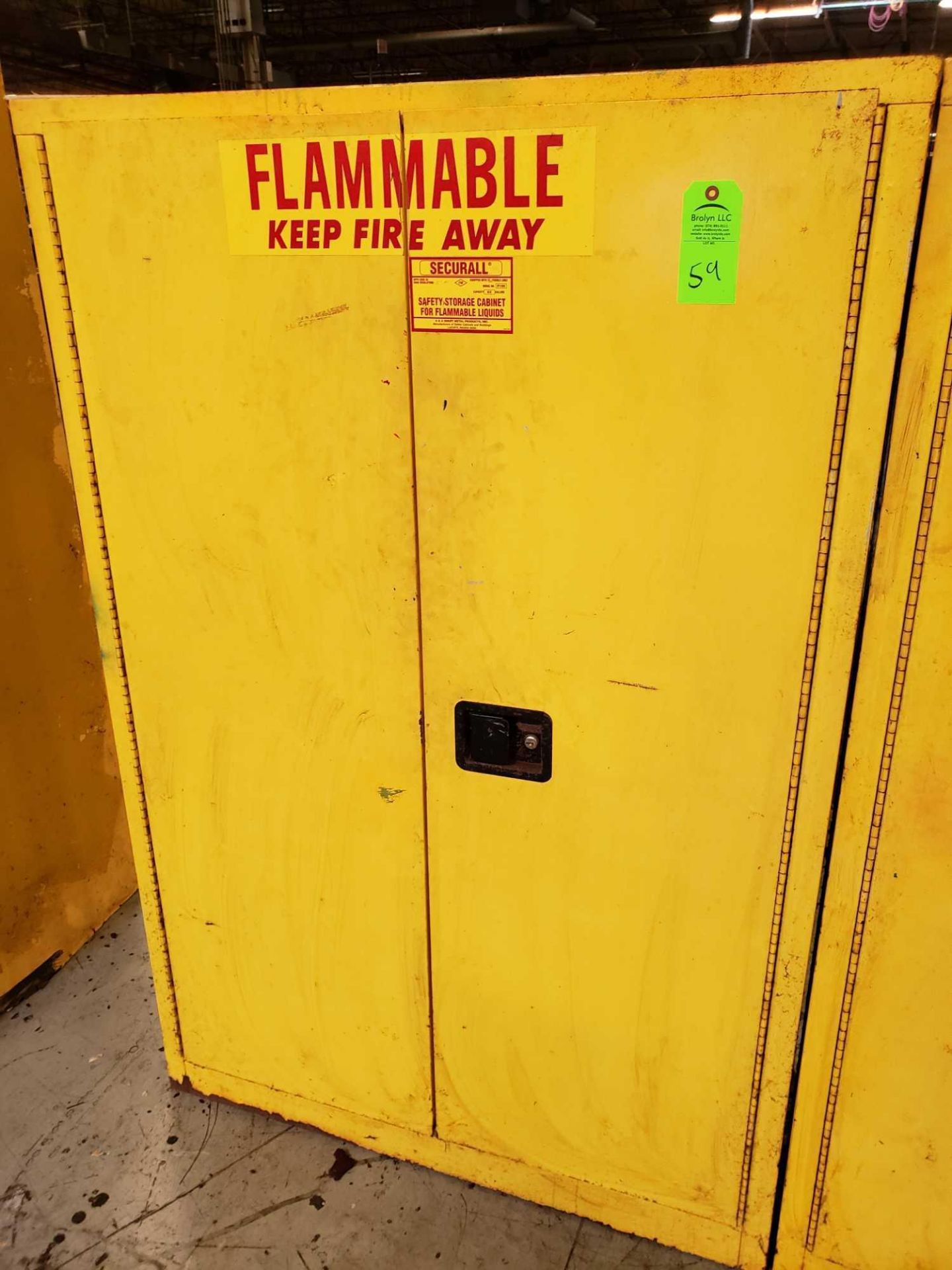 Flammable cabinet 18" Deep 43" Wide 65 1/4" Tall - Image 2 of 4