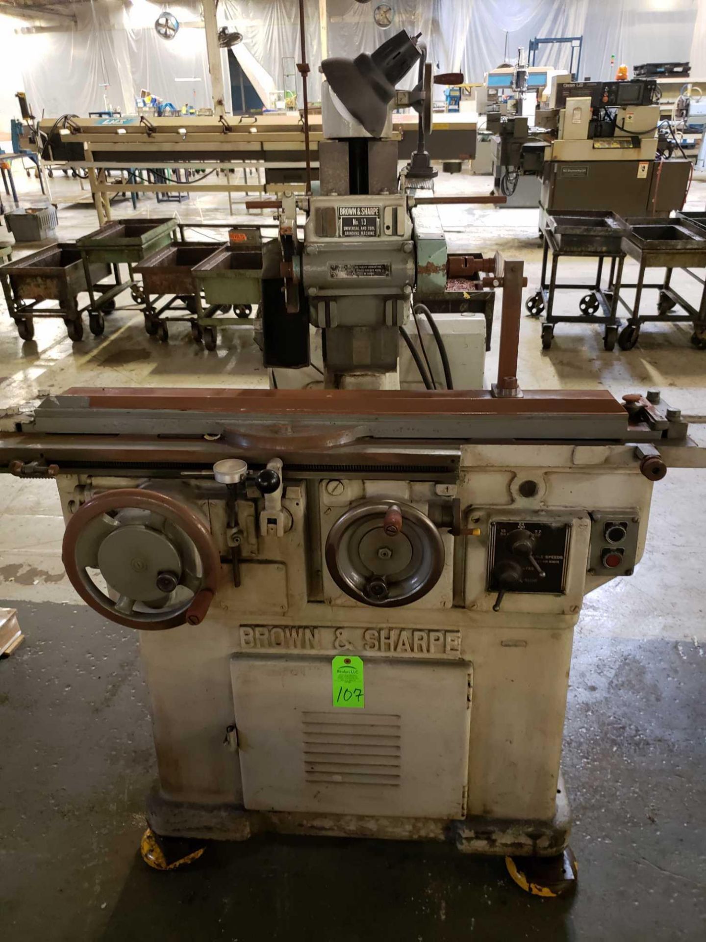 Brown & Sharpe No 13 universal and tool grinding machine.