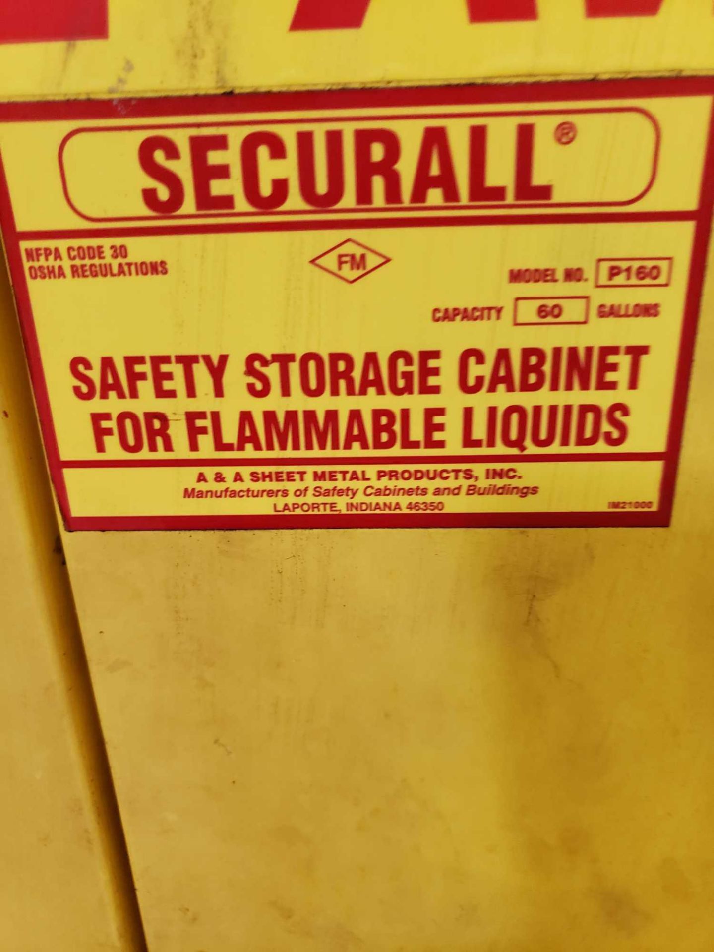 Flammable cabinet 18" Deep 43" Wide 65 1/4" Tall. - Image 2 of 3