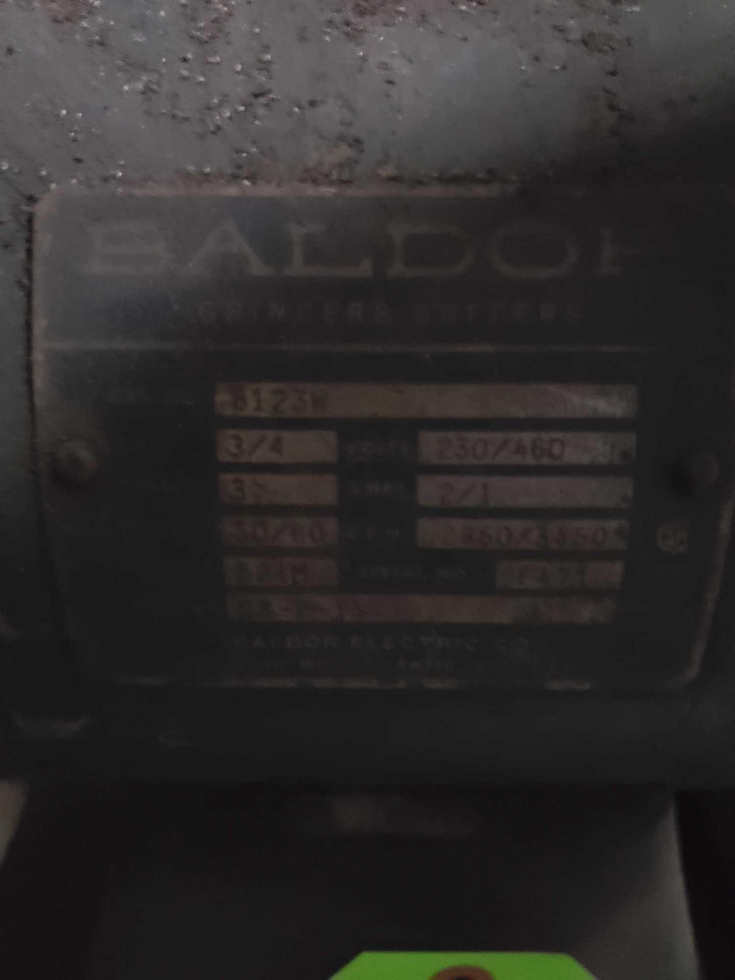 Baldor double end grinder. 3/4hp 3 phase, with stand. - Image 2 of 2