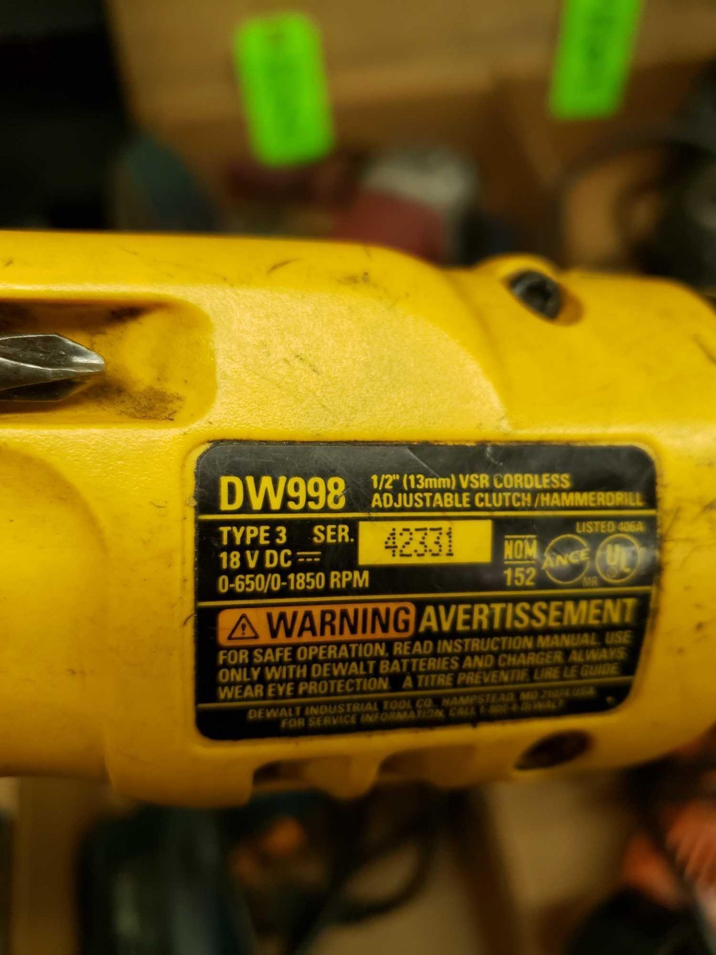 Dewalt 18v cordless drill with charger, case and one battery. - Image 3 of 3