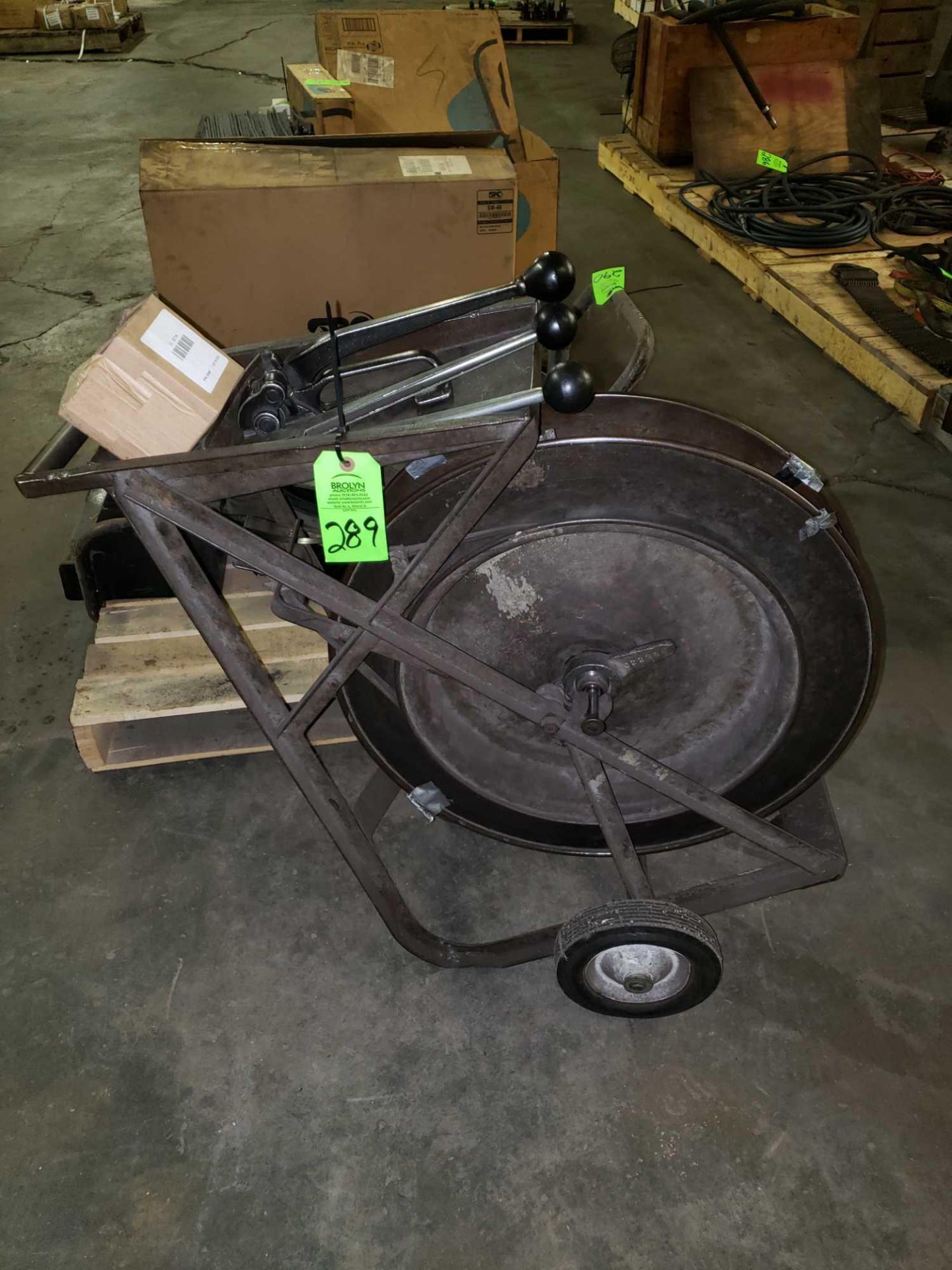 Banding cart with tools.