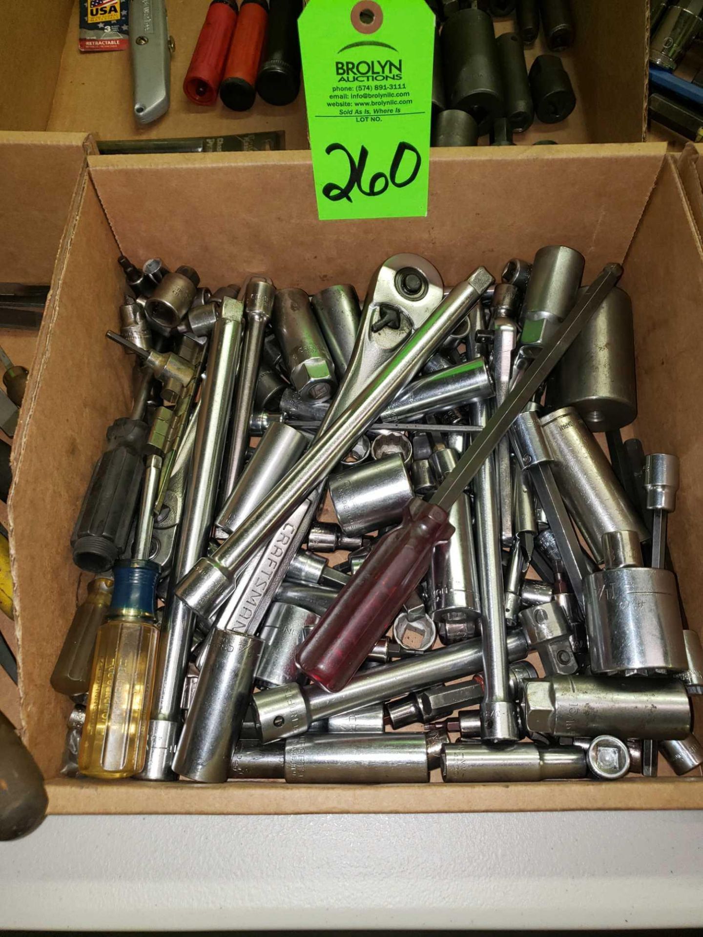 Lot of assorted sockets and wrenches.