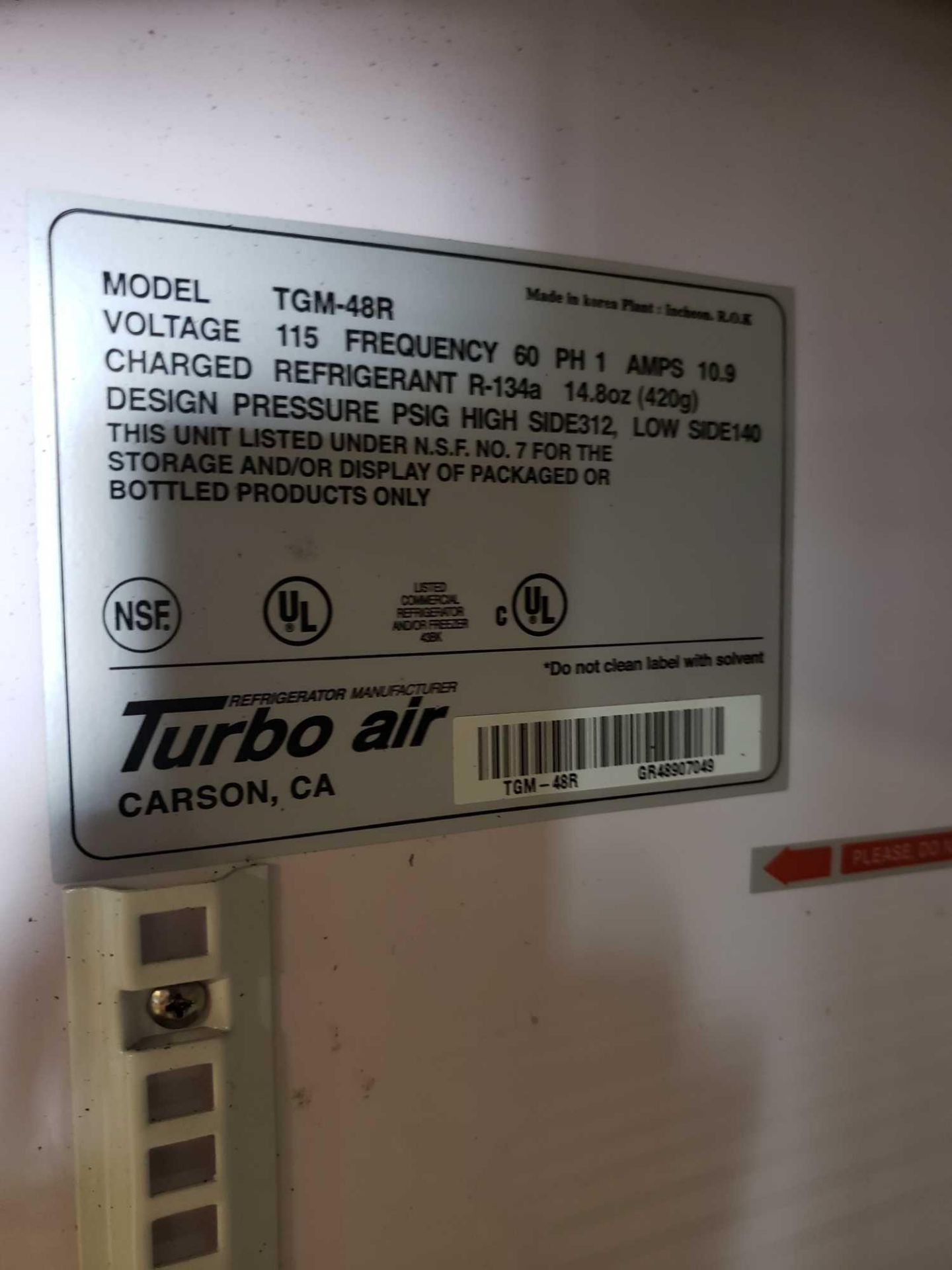 Turbo Air Model TGM-48R, 115v refrigerator. - Image 2 of 6
