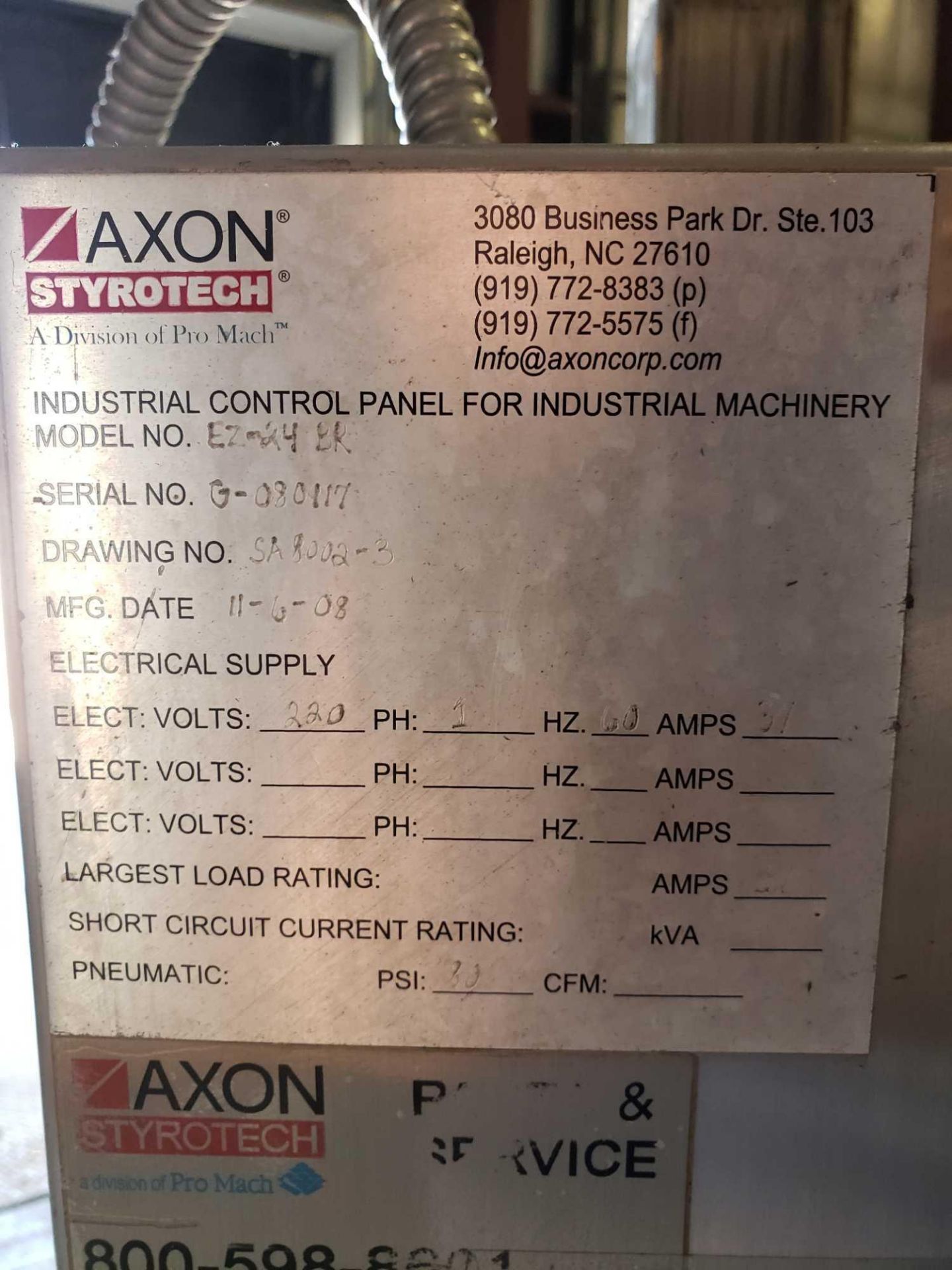 Axon model EZ-24BR heat tunnel. Mfg date 11/08. - Image 3 of 8