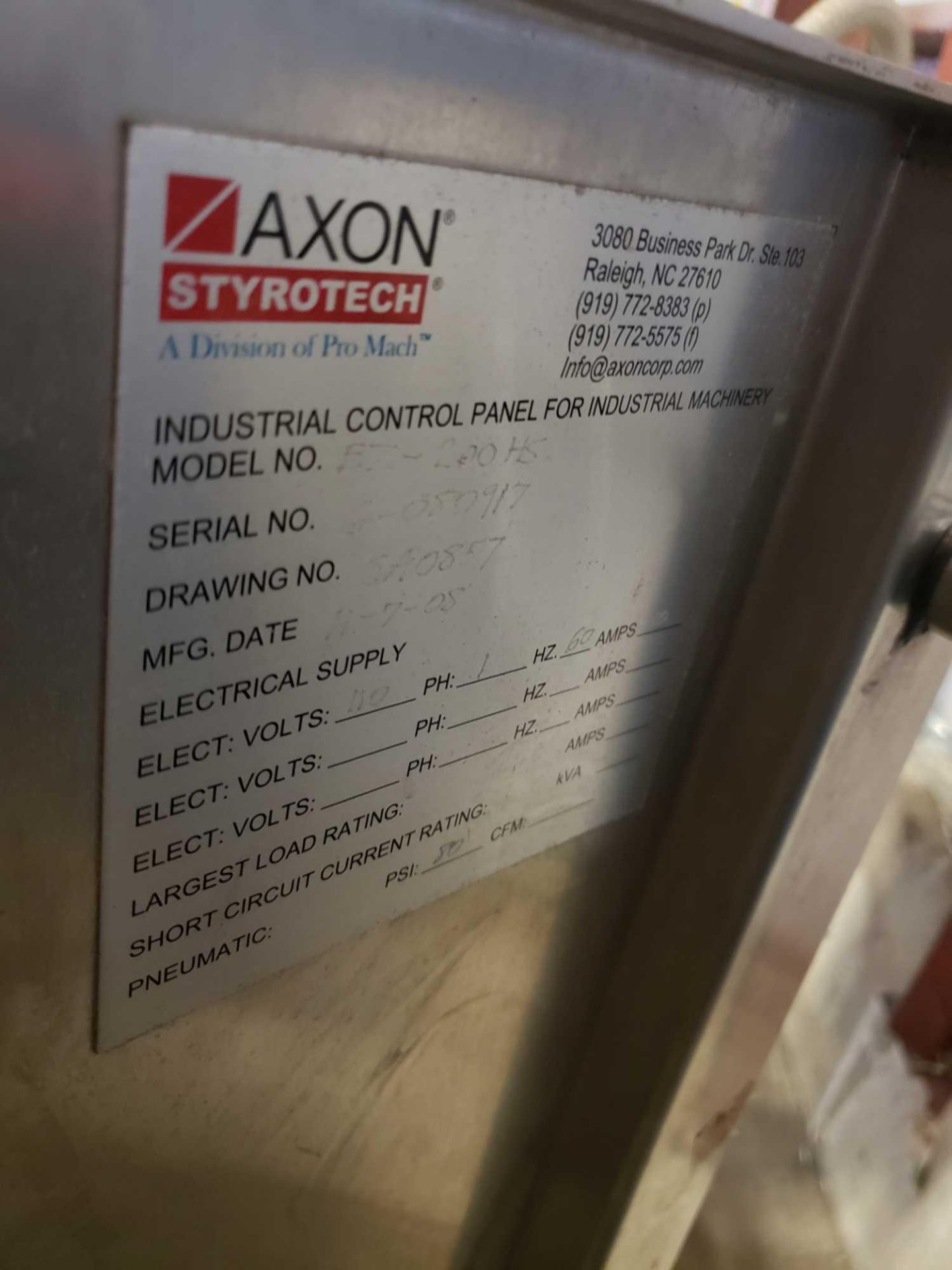 Axon model EZ-200HS, EZ-Seal heat shrink neck bander sleever. Mfg 11/08. - Image 3 of 6
