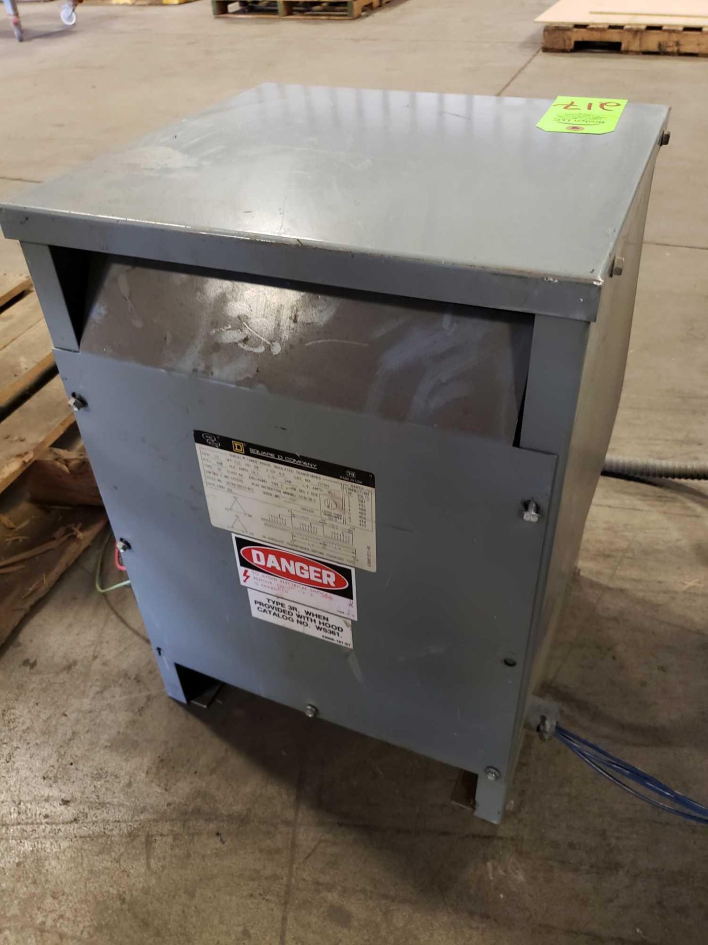 Square D Model 15T6H, 15kVa transformer. 480v. - Image 3 of 4