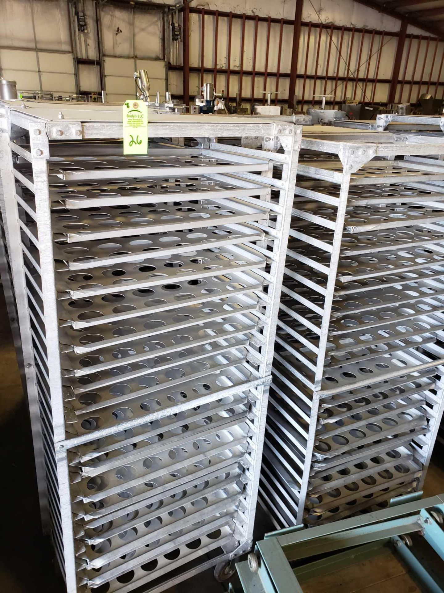 Qty 8 - aluminum tray carts with trays as pictured.