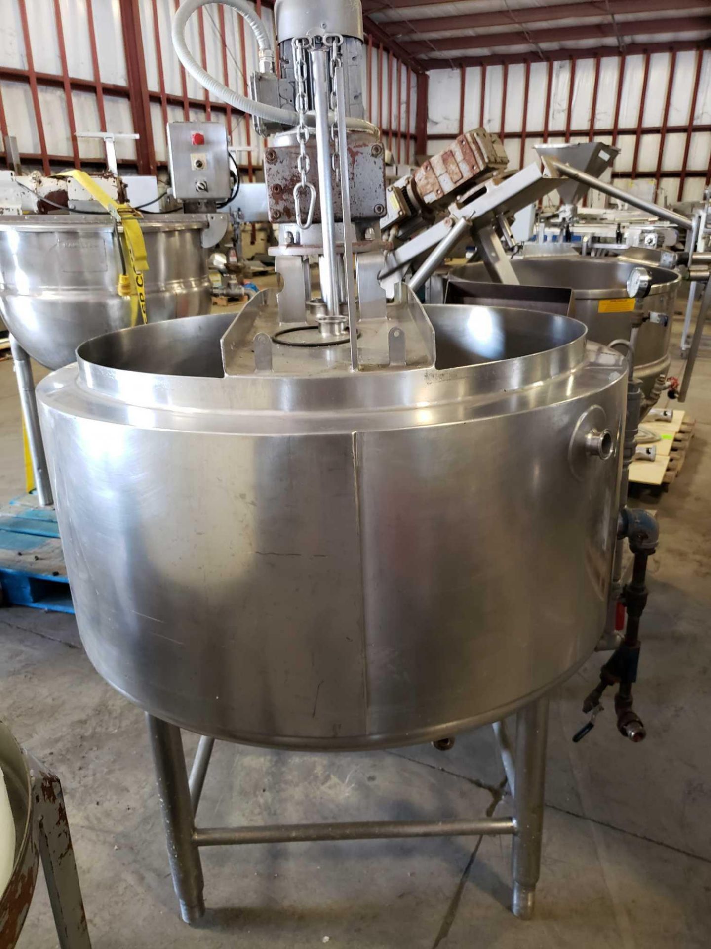 120 gallon Stainless steel jacketed mixer kettle, 48" diameter, 28" interior depth, 2010 model year. - Image 4 of 12