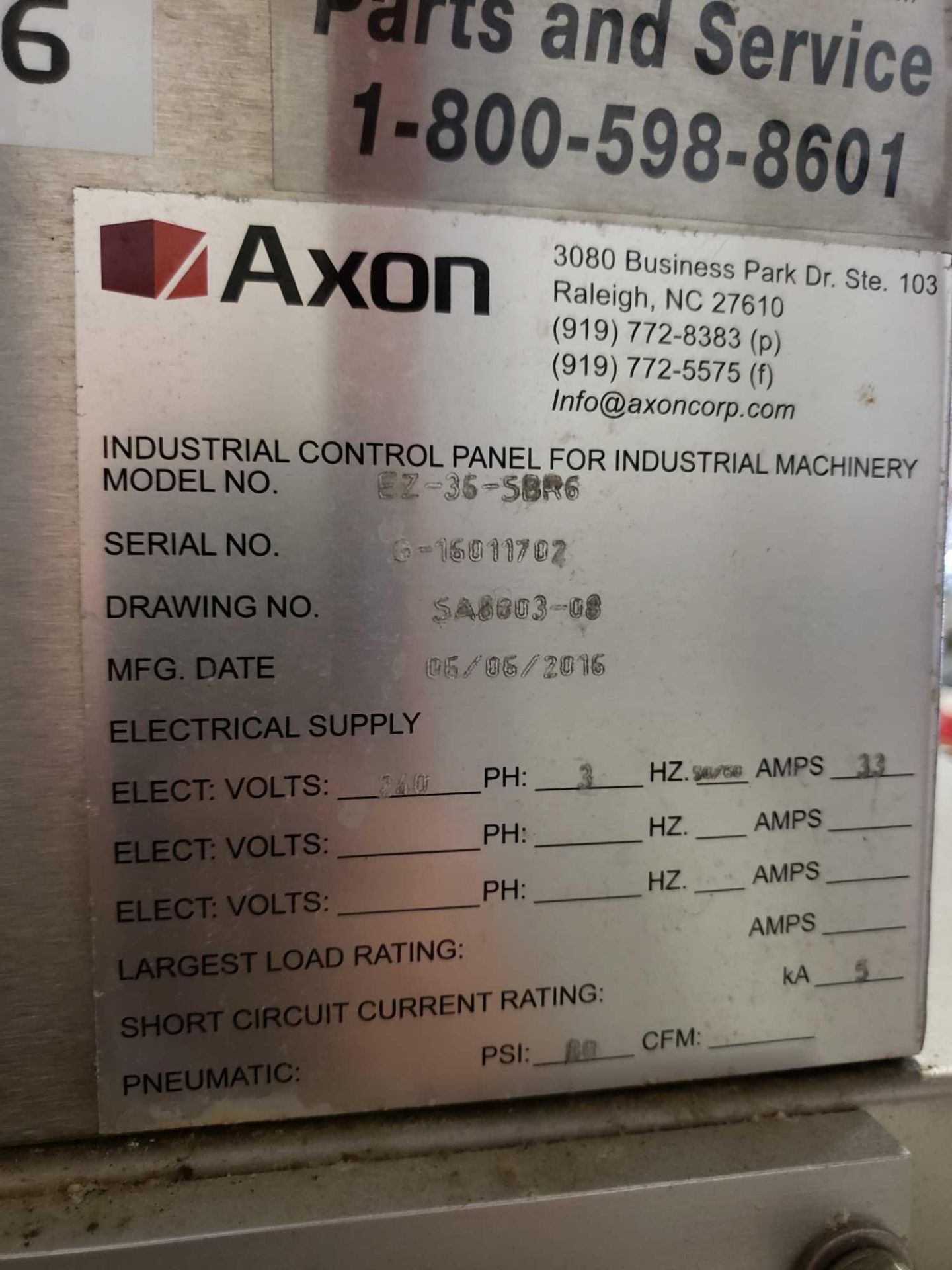 Axon model EZ-36-5BR6 heat tunnel. Mfg date 6/16. - Image 2 of 7