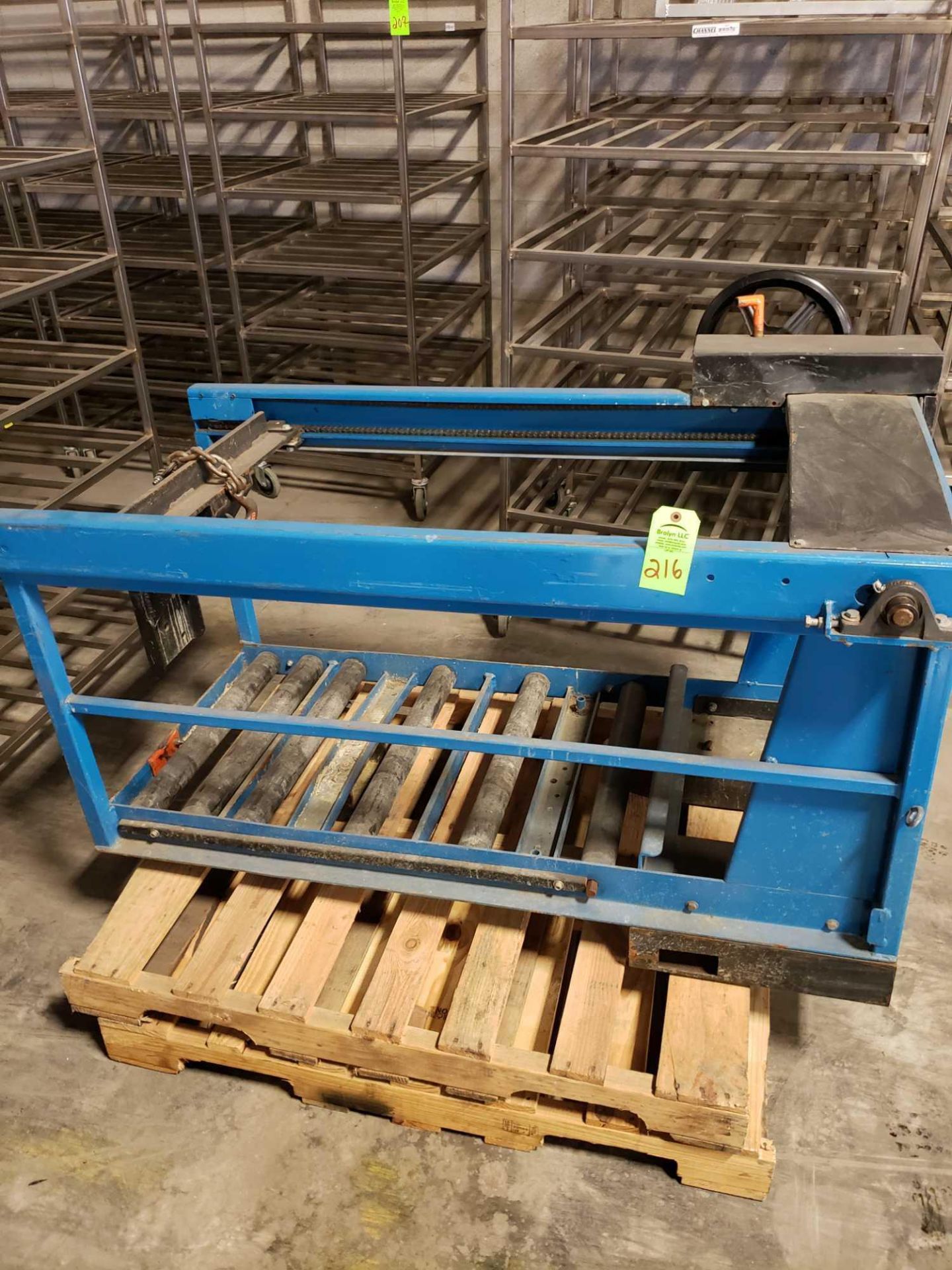 Battery Handling Systems Forklift battery caddy.