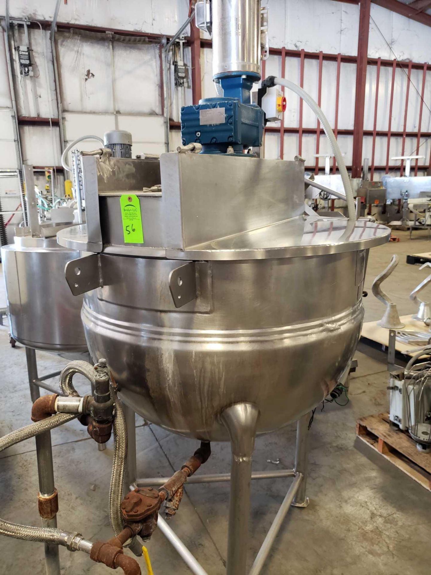 Hamilton stainless 100 gallon mixing kettle.