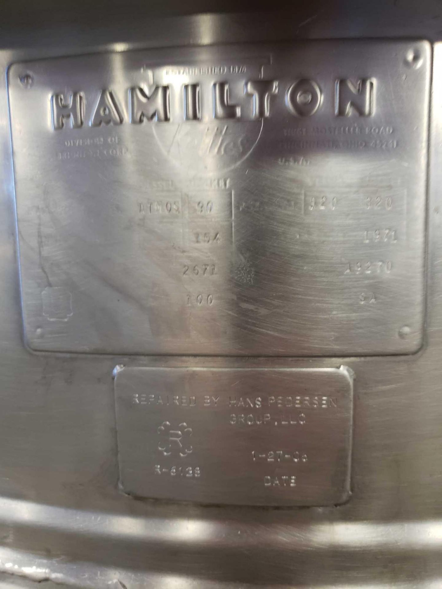 Hamilton stainless 100 gallon mixing kettle. - Image 5 of 12