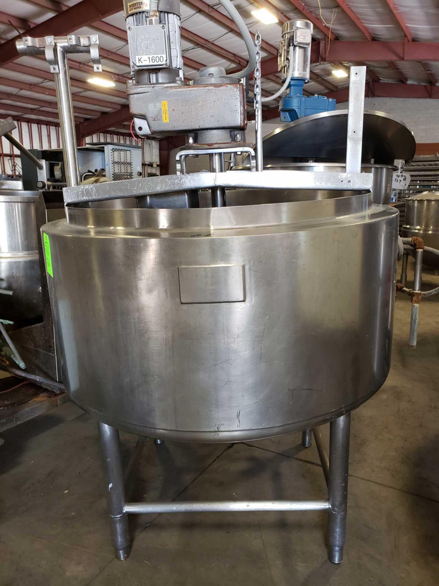 120 gallon Stainless steel jacketed mixer kettle, 48" diameter, 28" interior depth, 2010 model year. - Image 3 of 12