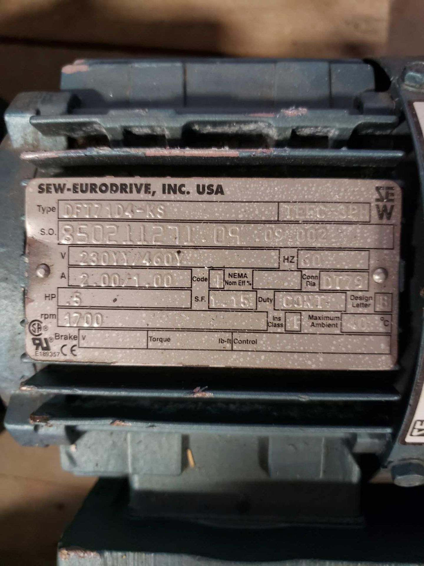 Pallet of assorted motors with gear drives. - Image 12 of 16