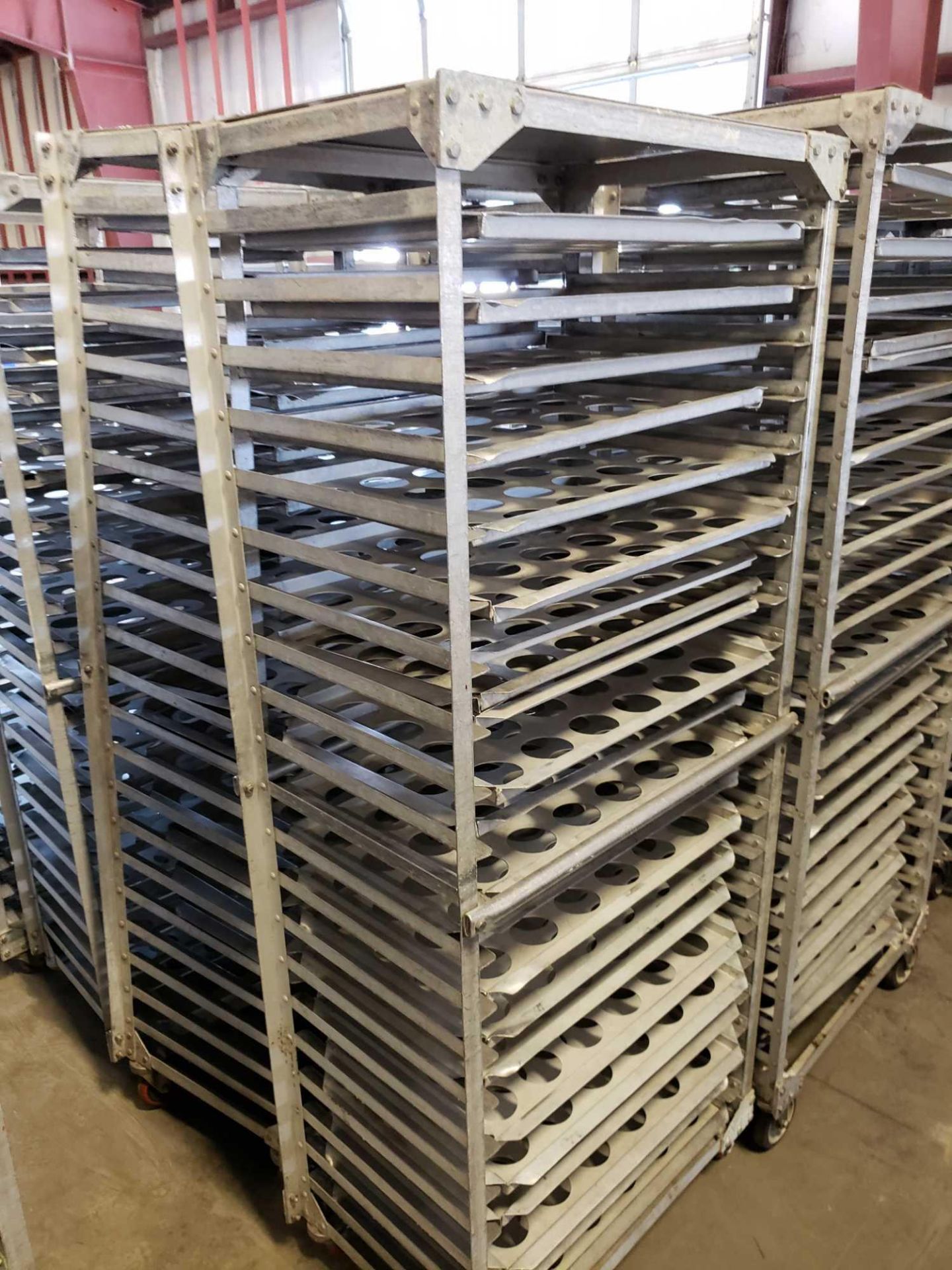 Qty 8 - aluminum tray carts with trays as pictured. - Image 3 of 3