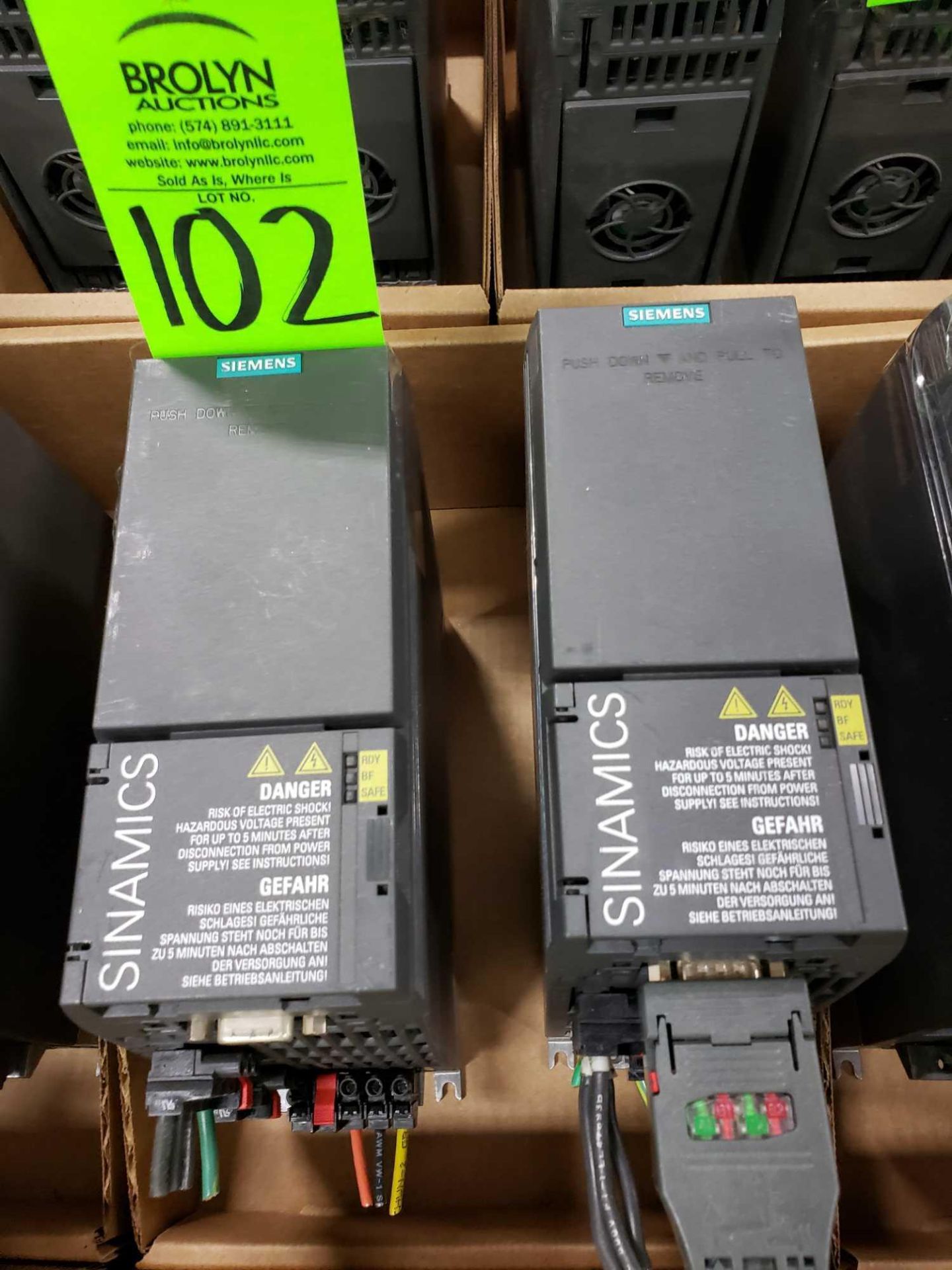 Qty 2 - Siemens Simamics model 6SL3210-1KE13-2UP1.