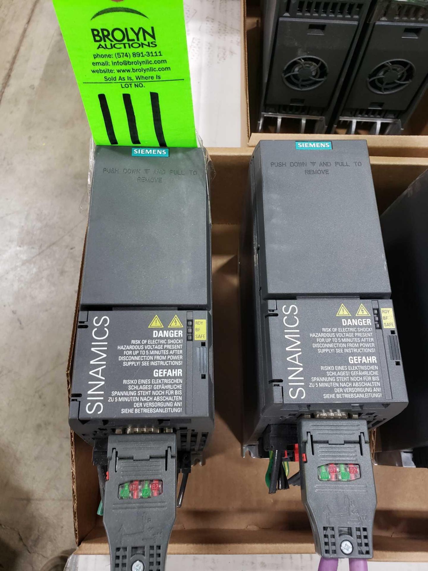 Qty 2 - Siemens Simamics model 6SL3210-1KE11-8UP1.