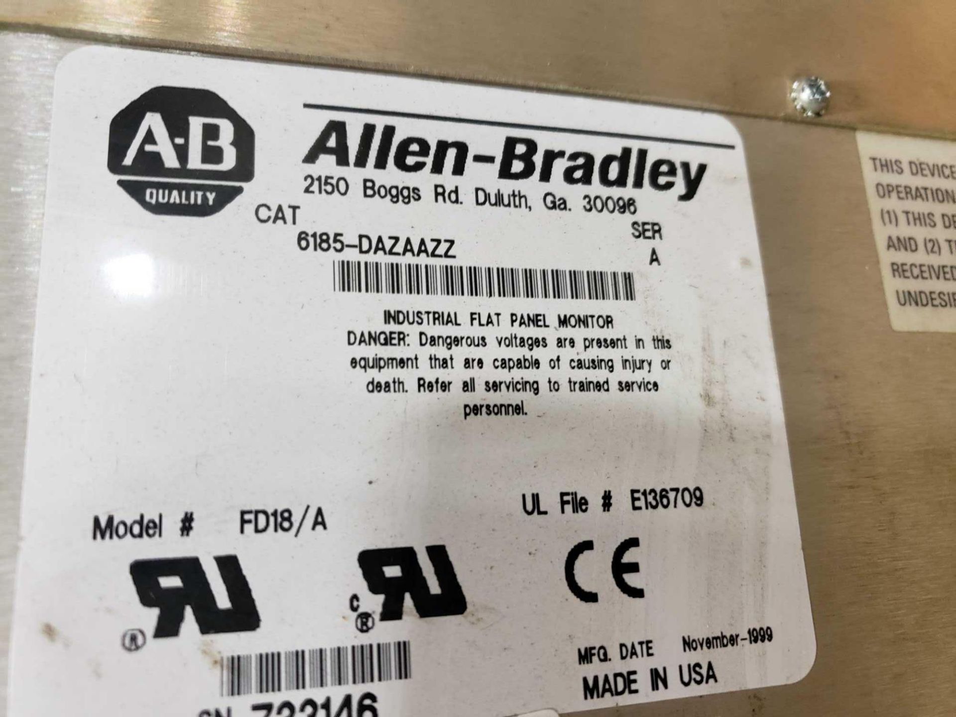 Allen Bradley catalog 6185-DAZAAZZ. - Image 2 of 2