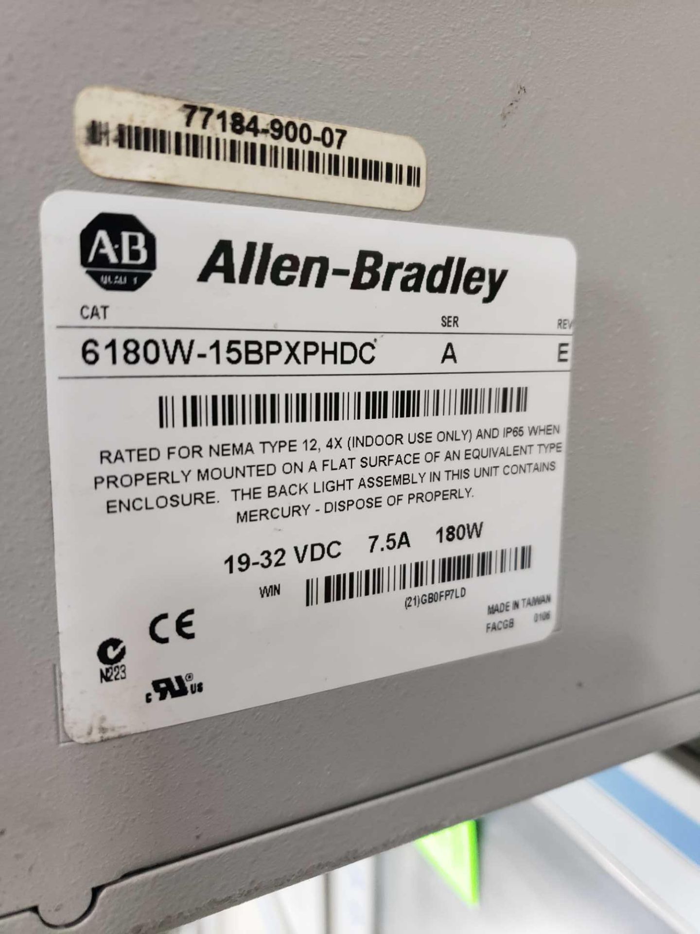 Allen Bradley VersaView 1500W catalog 6180W-15BPXPHDC. - Image 2 of 2