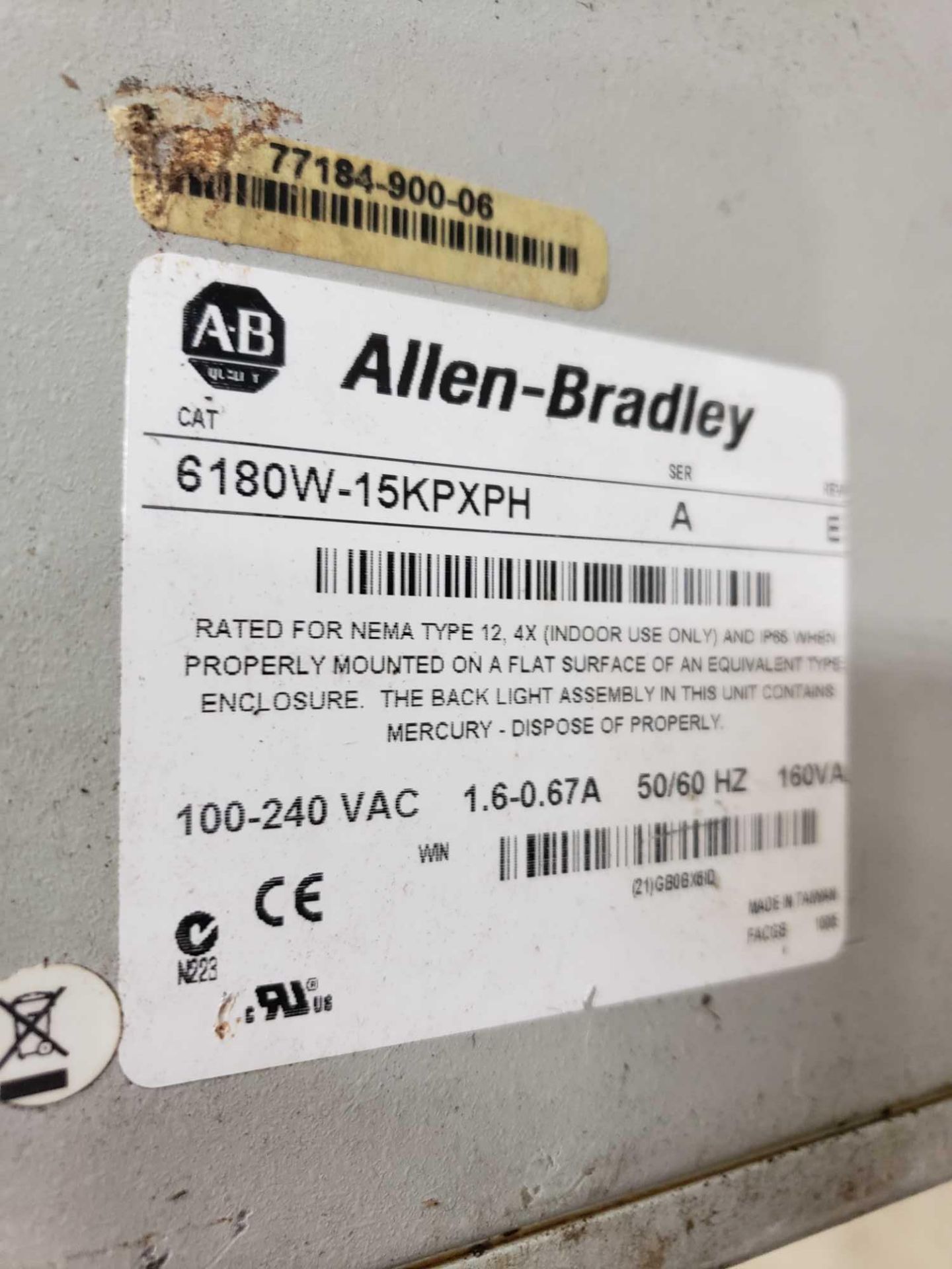 Allen Bradley VersaView 1500W catalog 6180W-15BPXPHDC. - Image 2 of 2