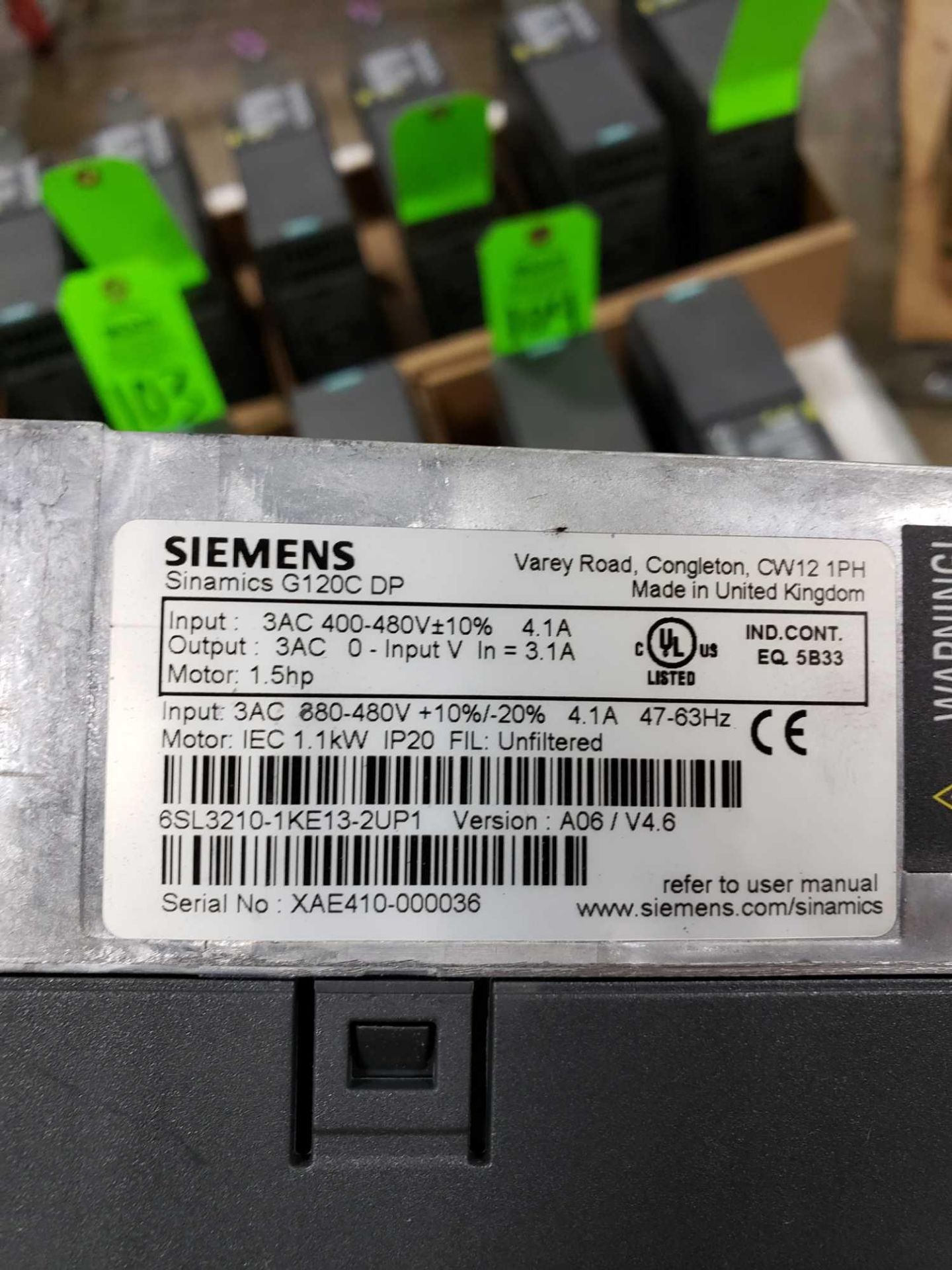 Qty 2 - Siemens Simamics model 6SL3210-1KE13-2UP1. - Image 2 of 2