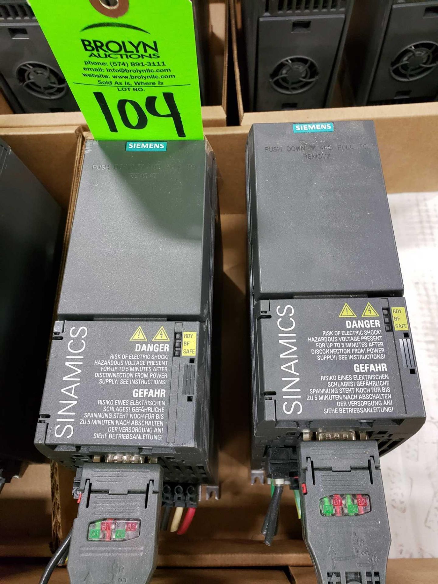 Qty 2 - Siemens Simamics model 6SL3210-1KE13-2UP1.