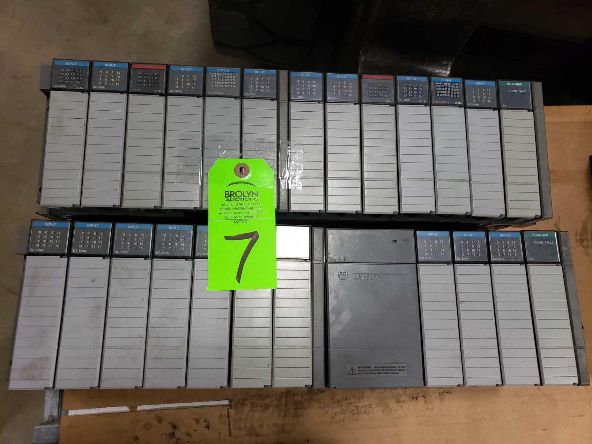 Qty 2 - Allen Bradley SLC500 racks with cards as pictured.