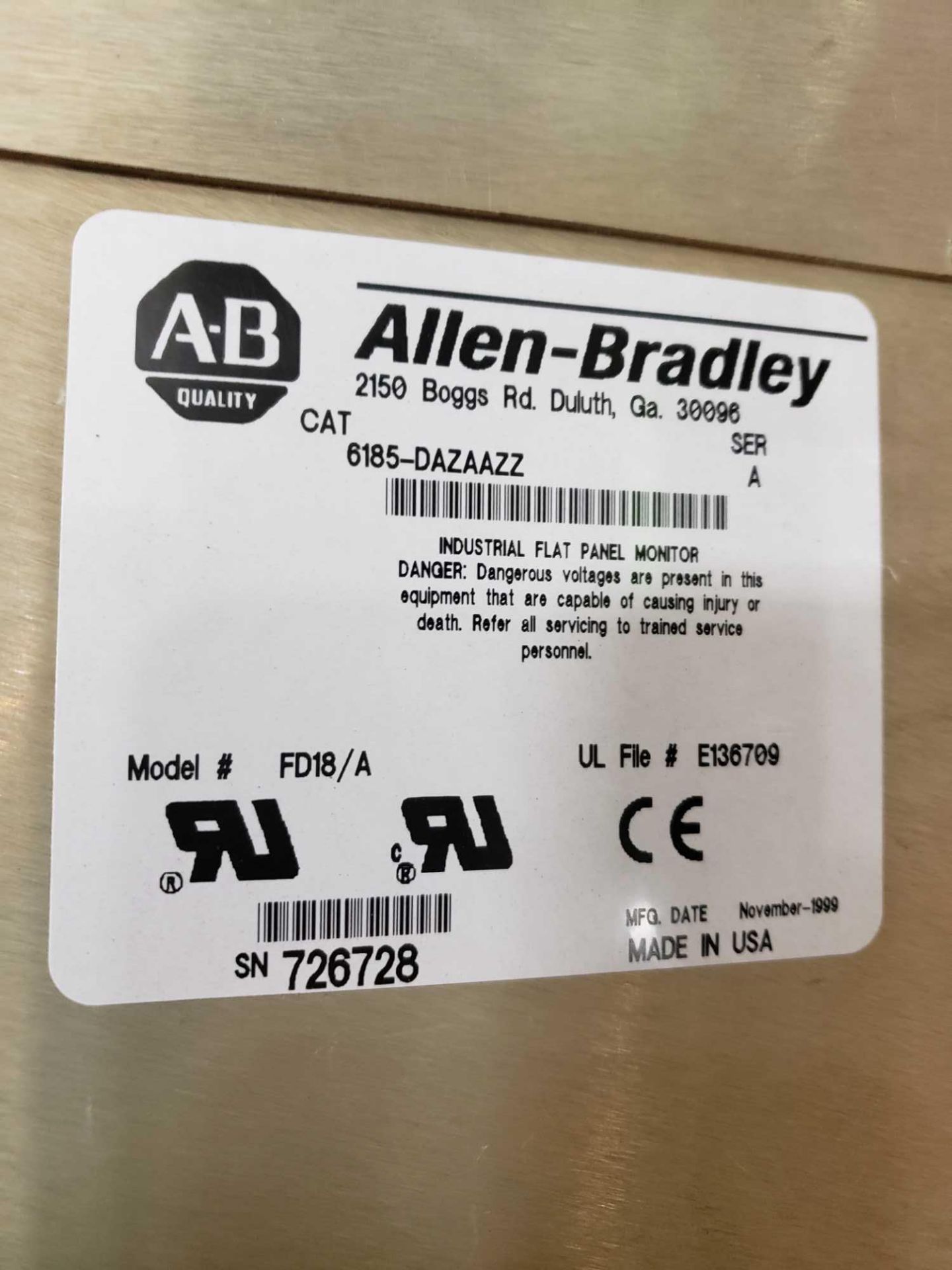 Allen Bradley catalog 6185-DAZAAZZ. - Image 2 of 2